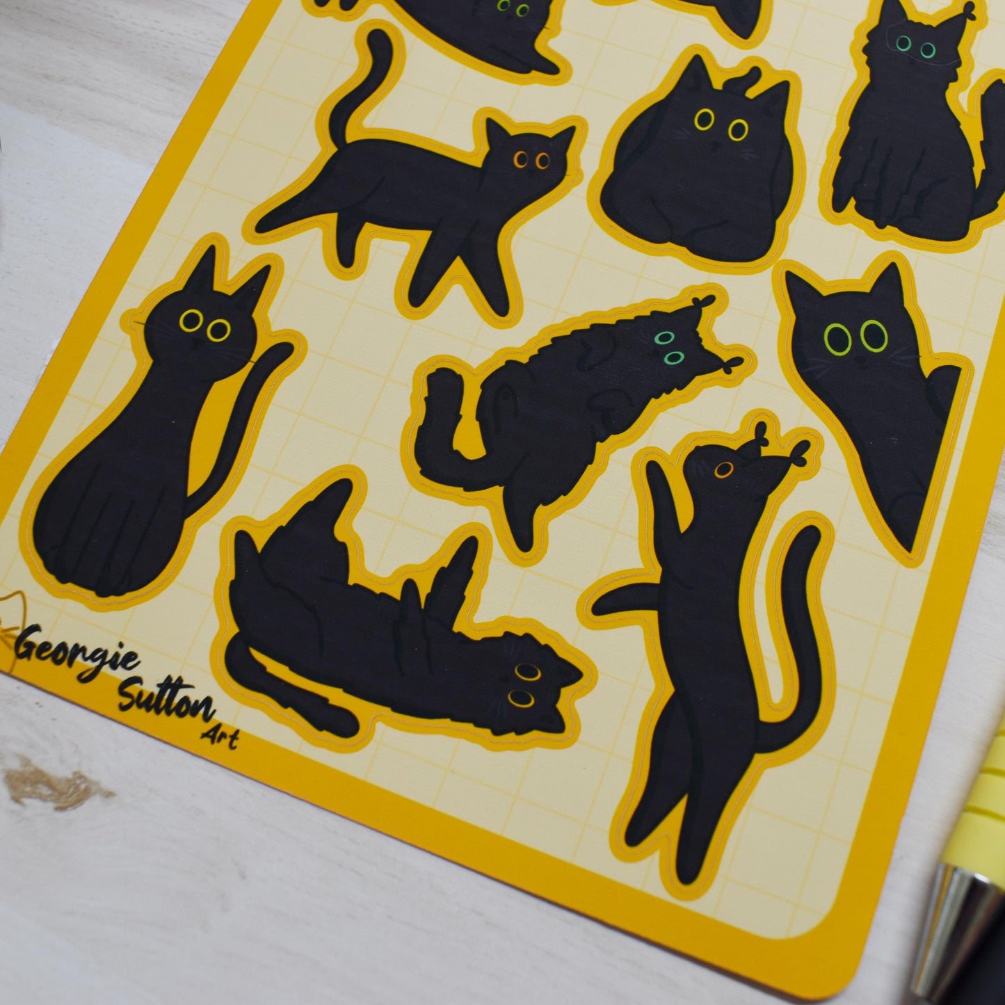 Black Cat Sticker Sheet