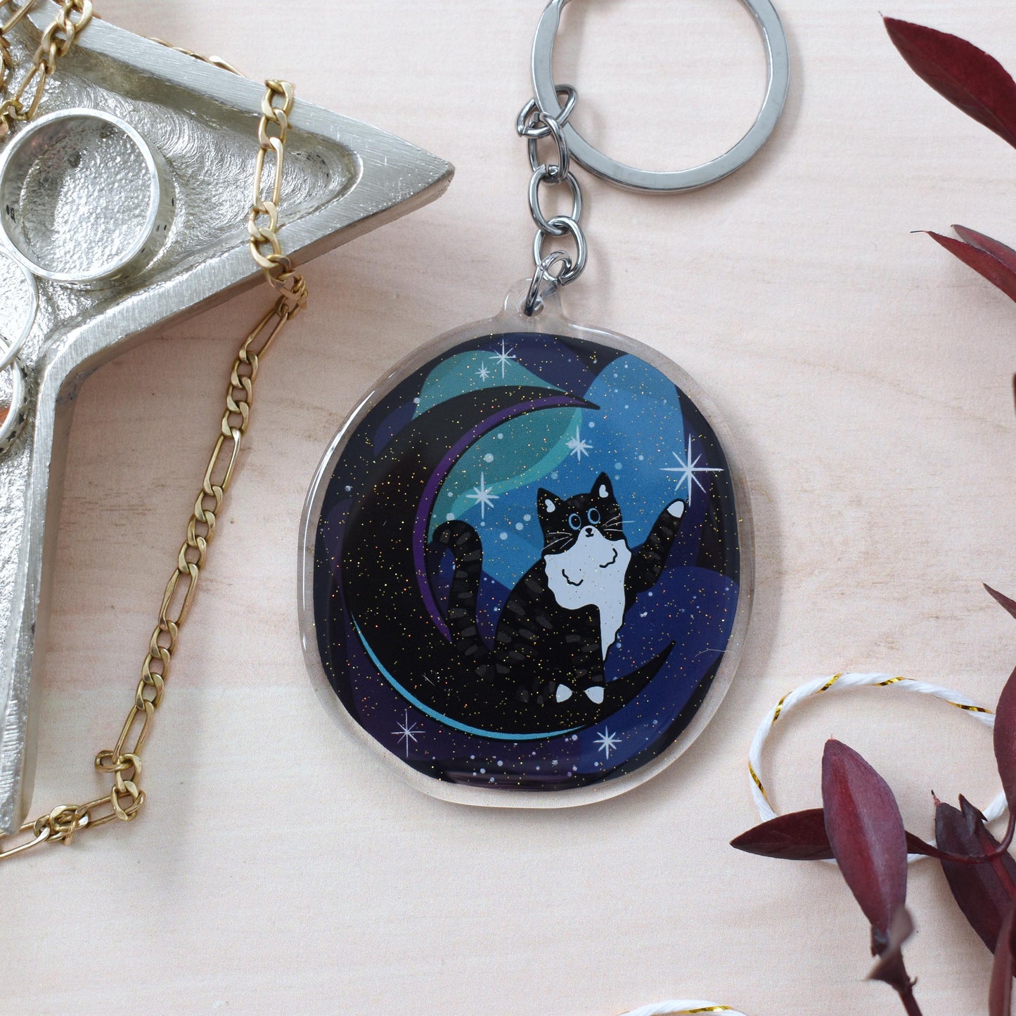 Celestial Cat Keyring