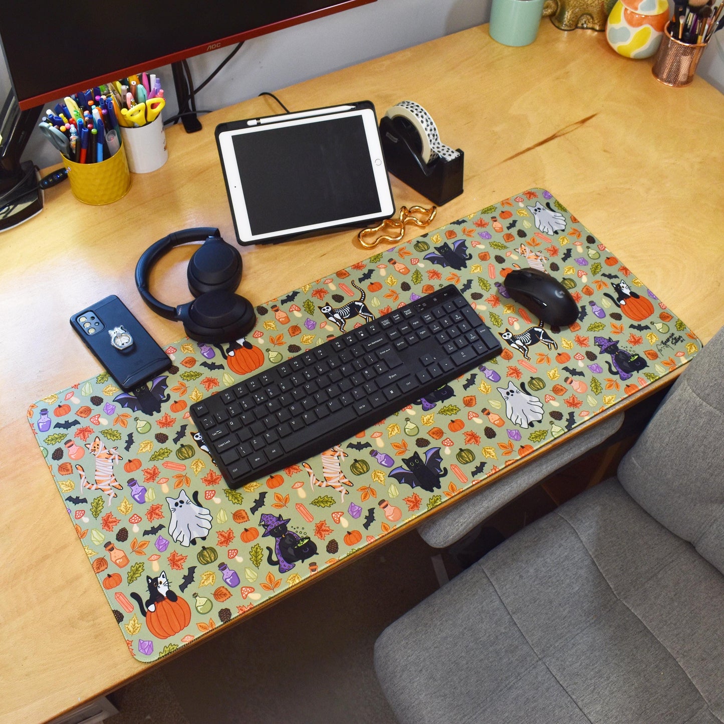 Halloween Cats Desk Mat