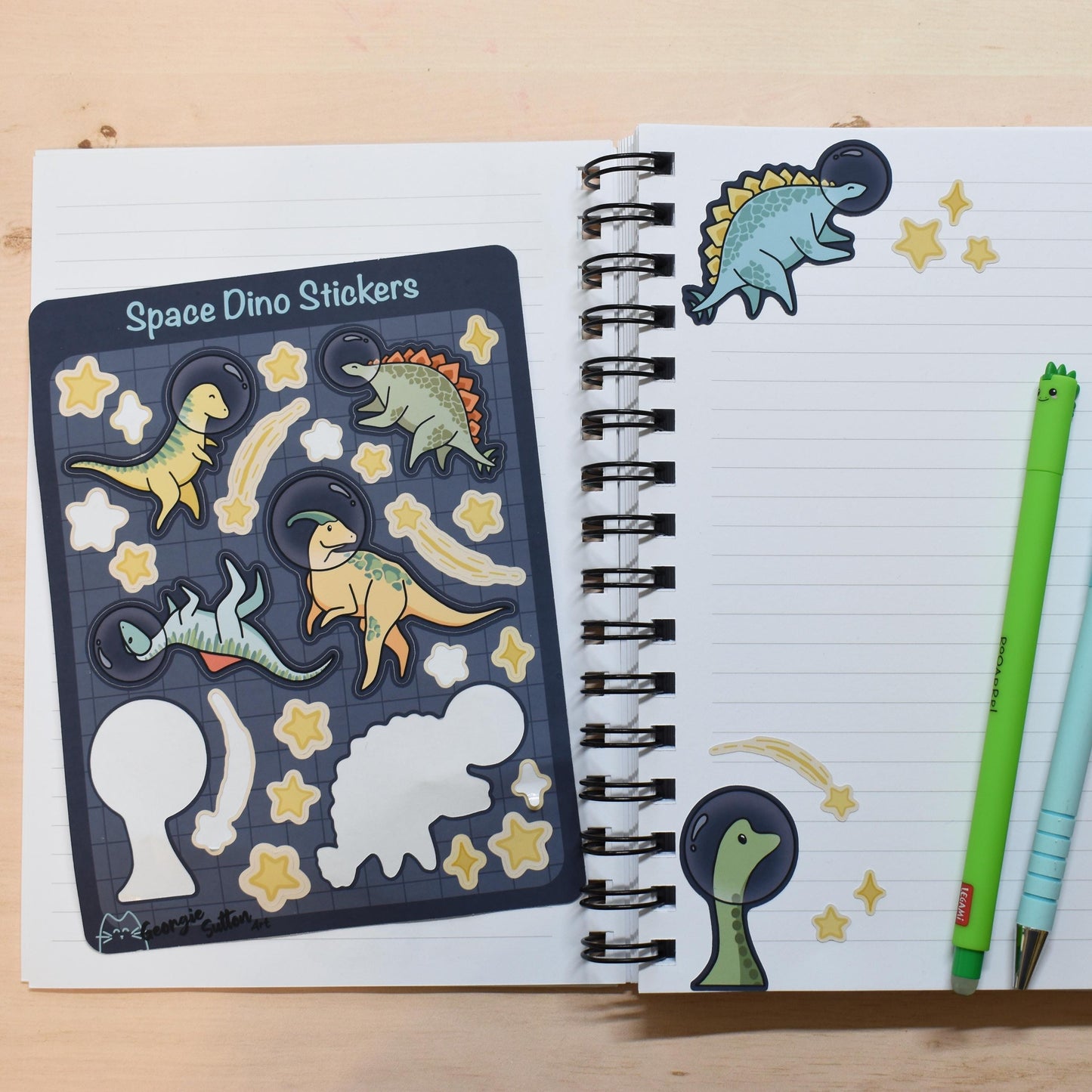 Space Dino Sticker Sheet