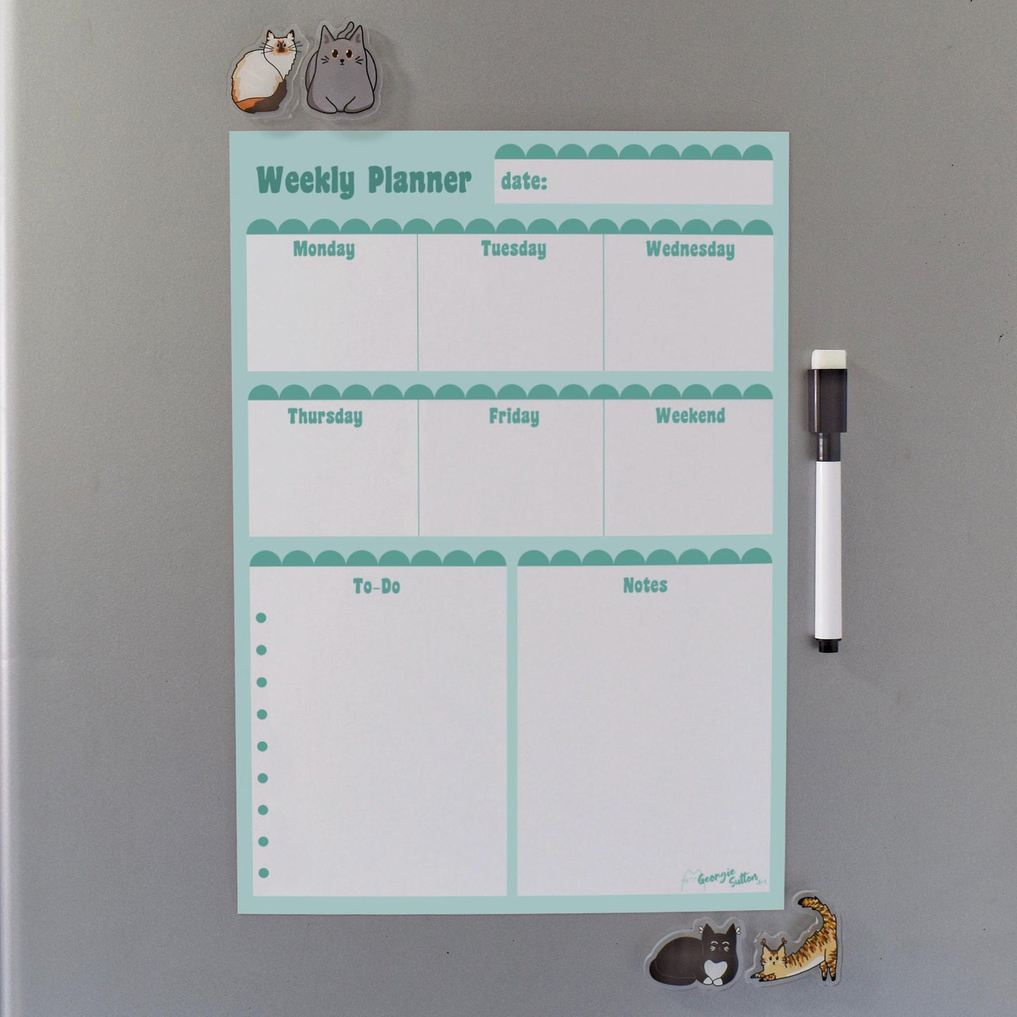 B-Grade Scalloped Magnetic Wipeable Planner