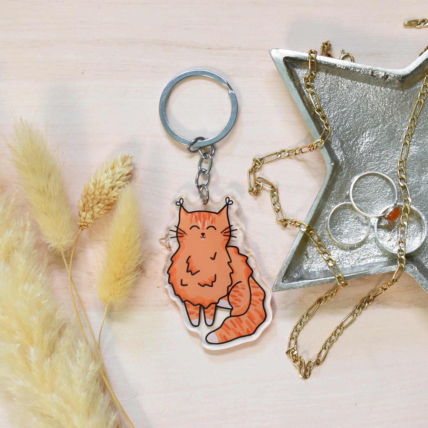 Orange Cat Keyring