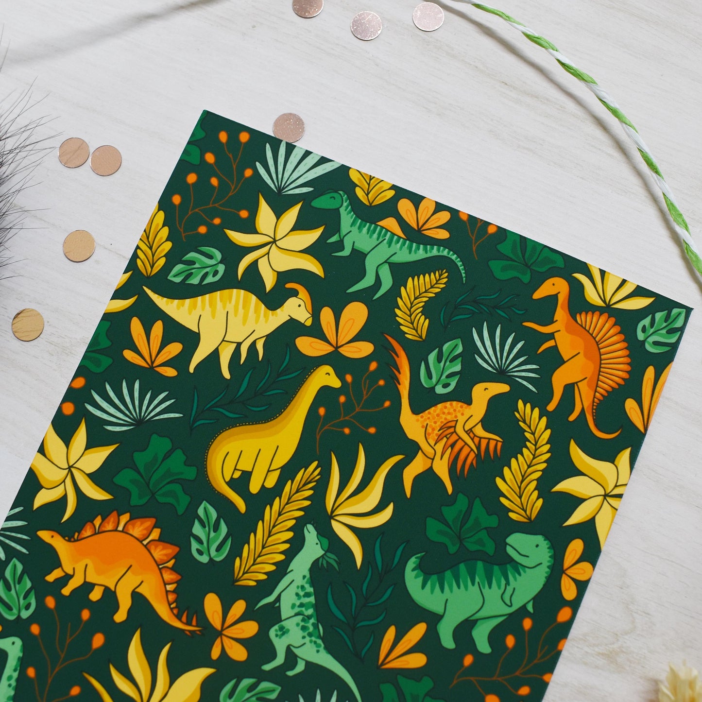Floral Dinosaur Print