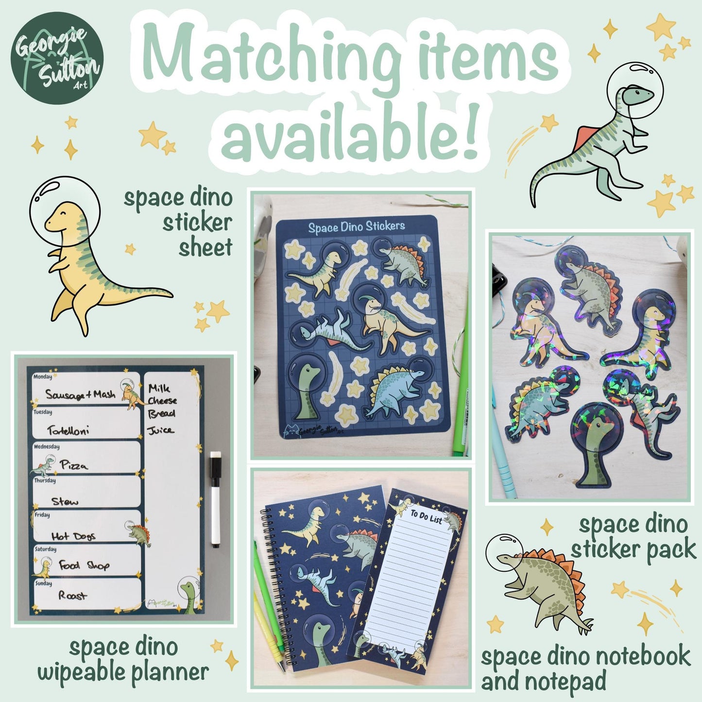 Space Dino Sticker Pack