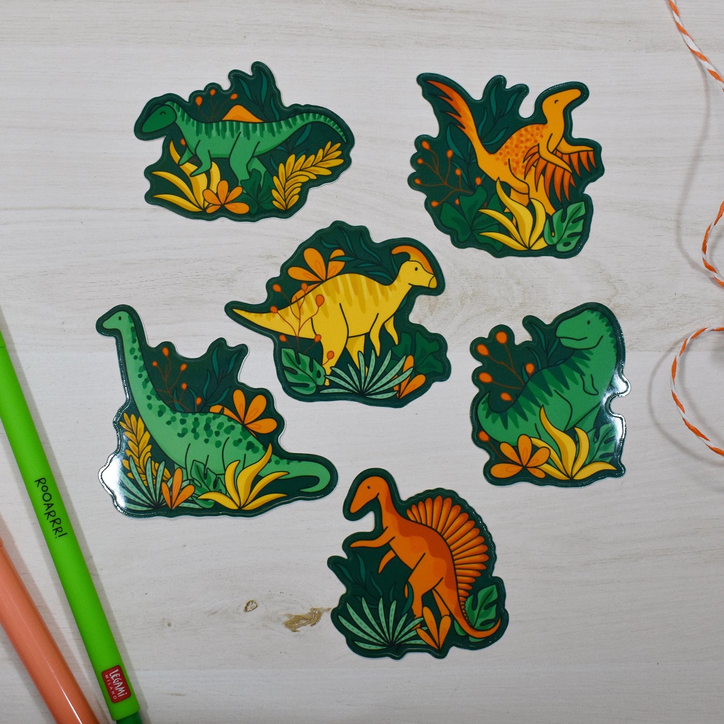 Floral Dino Sticker Pack