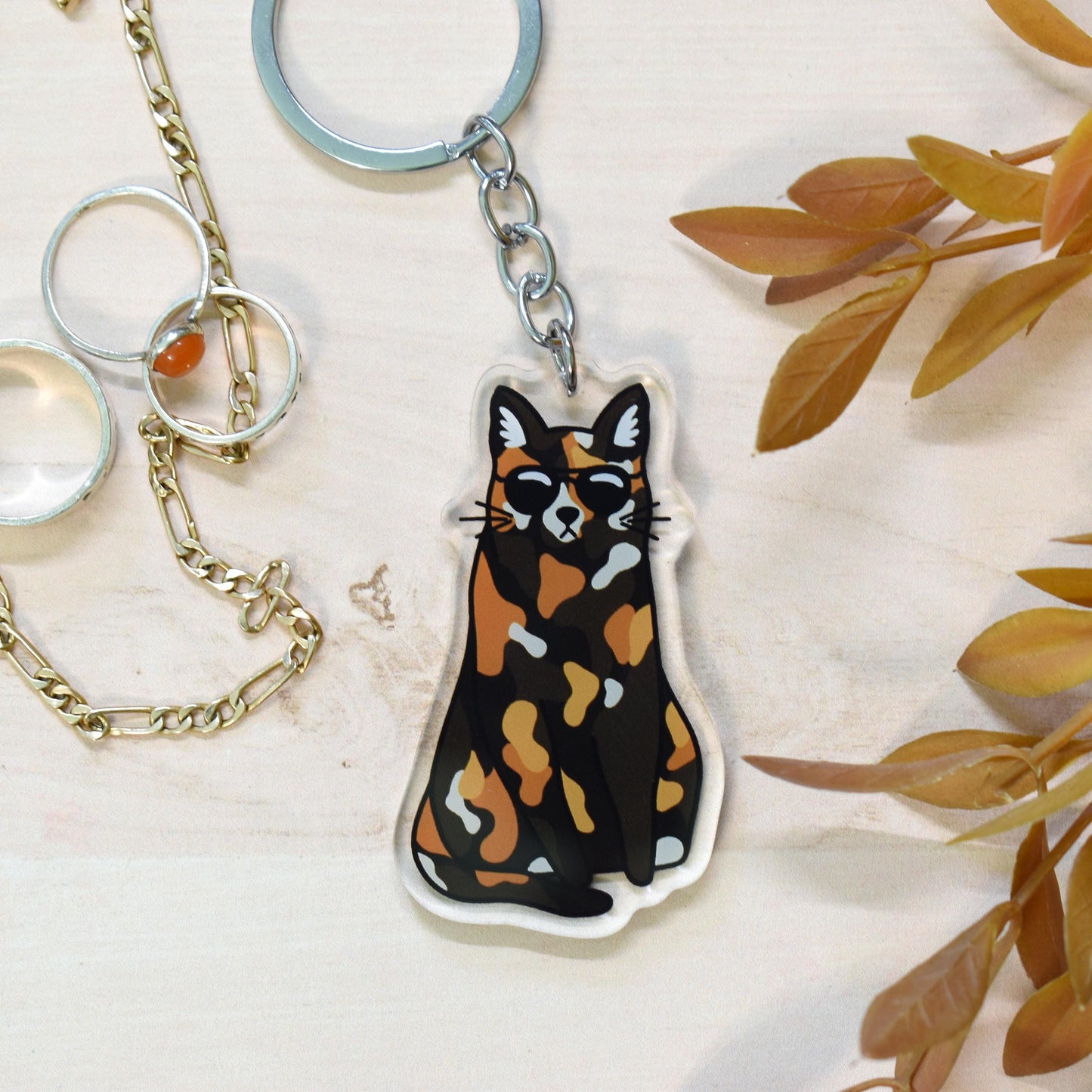 Tortie Cat Keyring