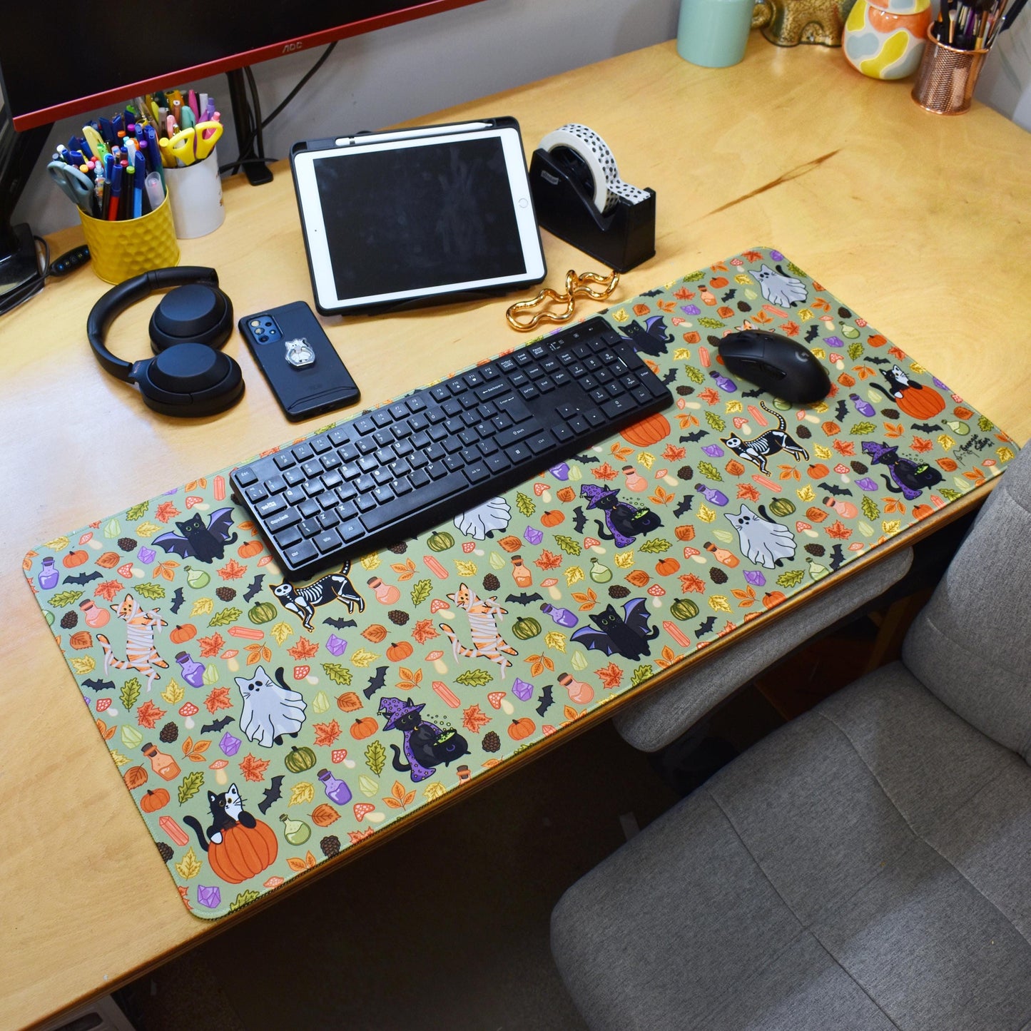 Halloween Cats Desk Mat