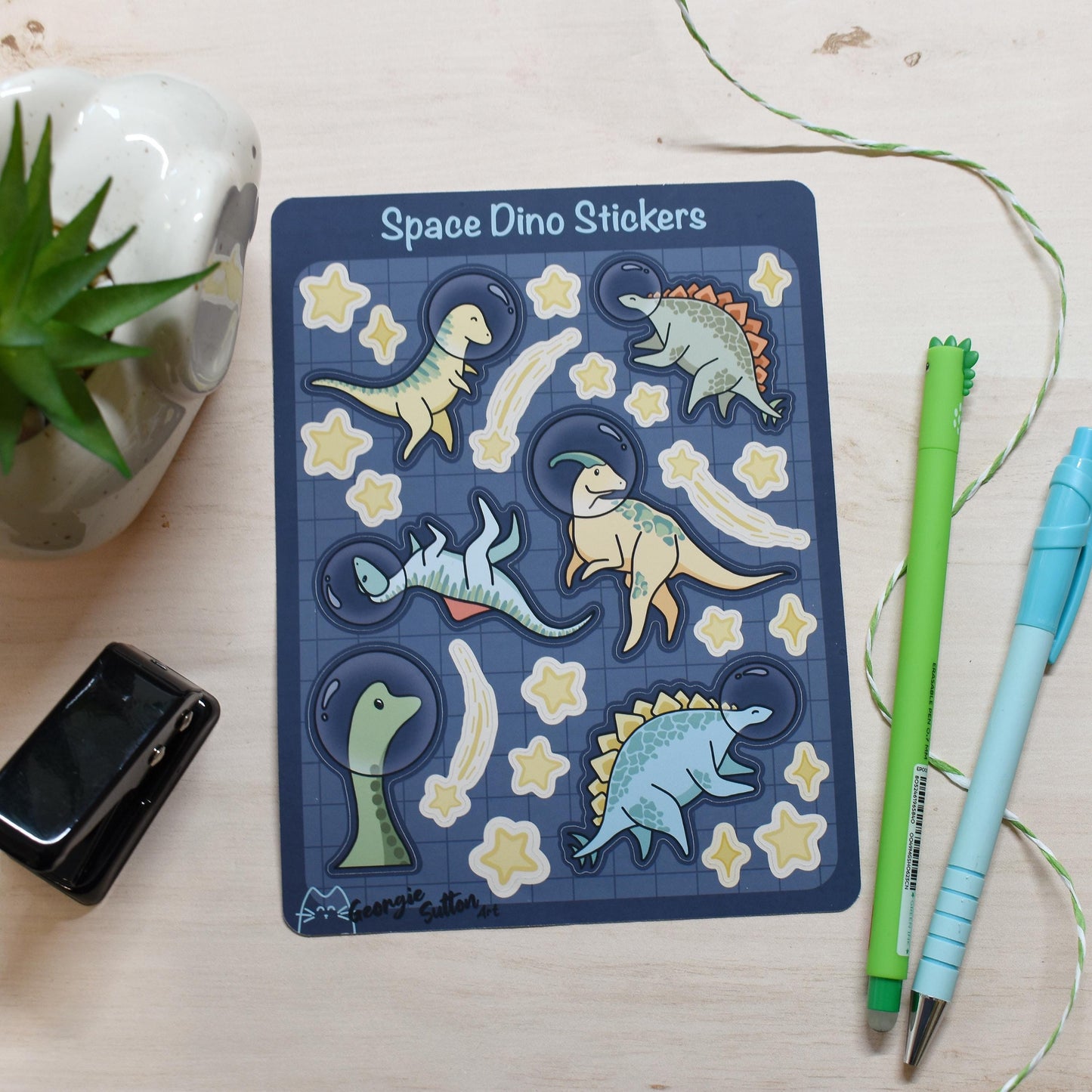 Space Dino Sticker Sheet