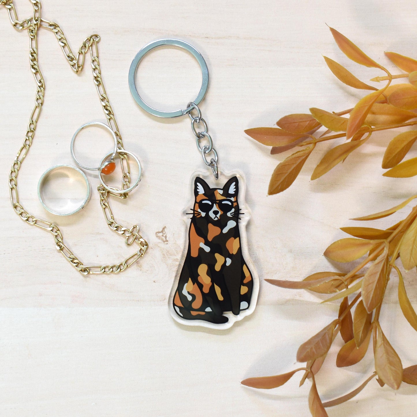 Tortie Cat Keyring