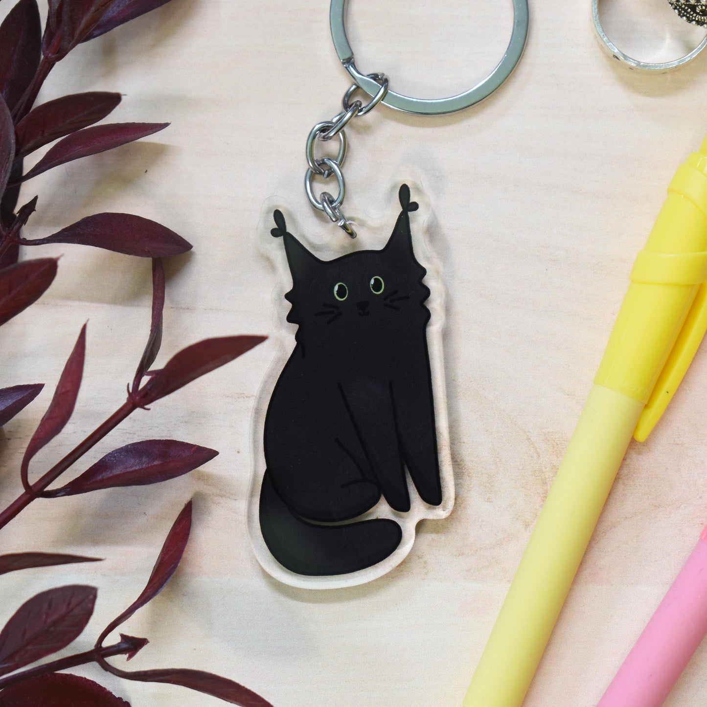 Black Cat Keyring