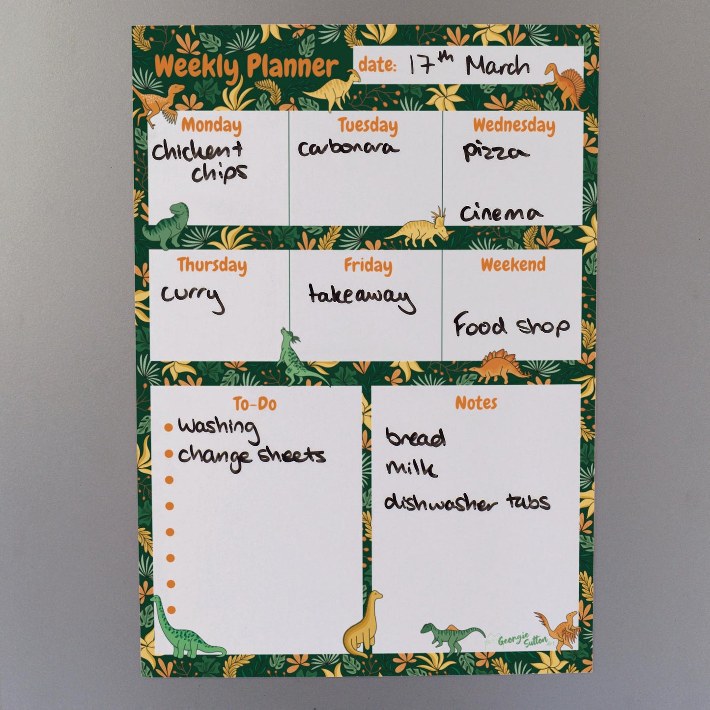 Floral Dino Magnetic Wipeable Planner