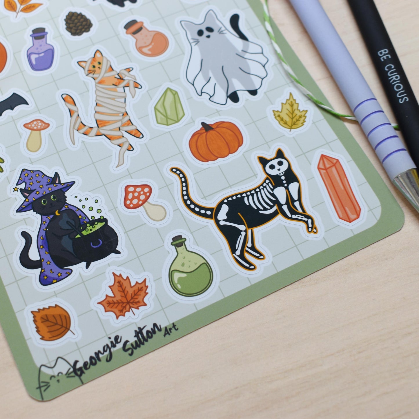 Halloween Cat Sticker Sheet