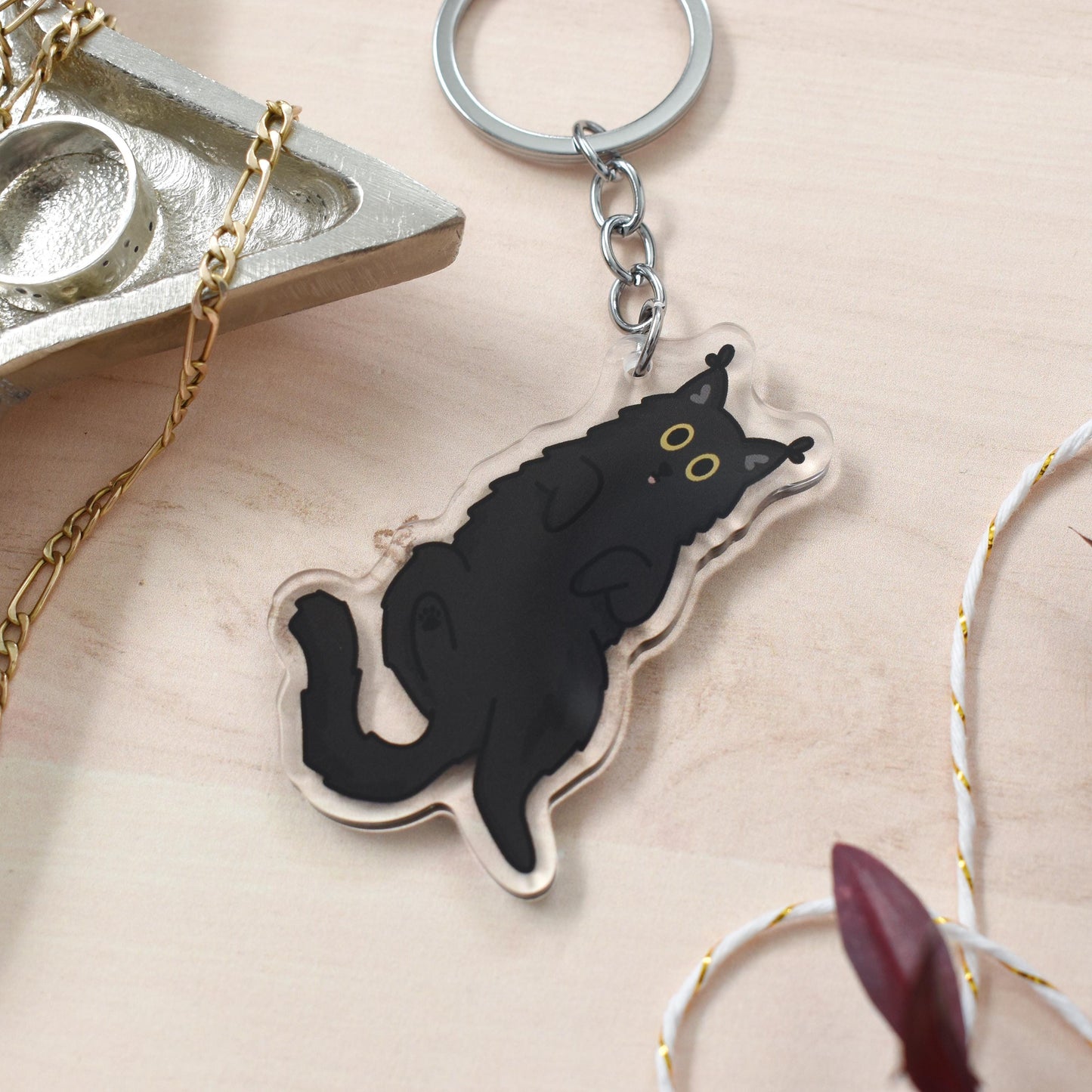 B-Grade Fluffy Black Cat Magnet