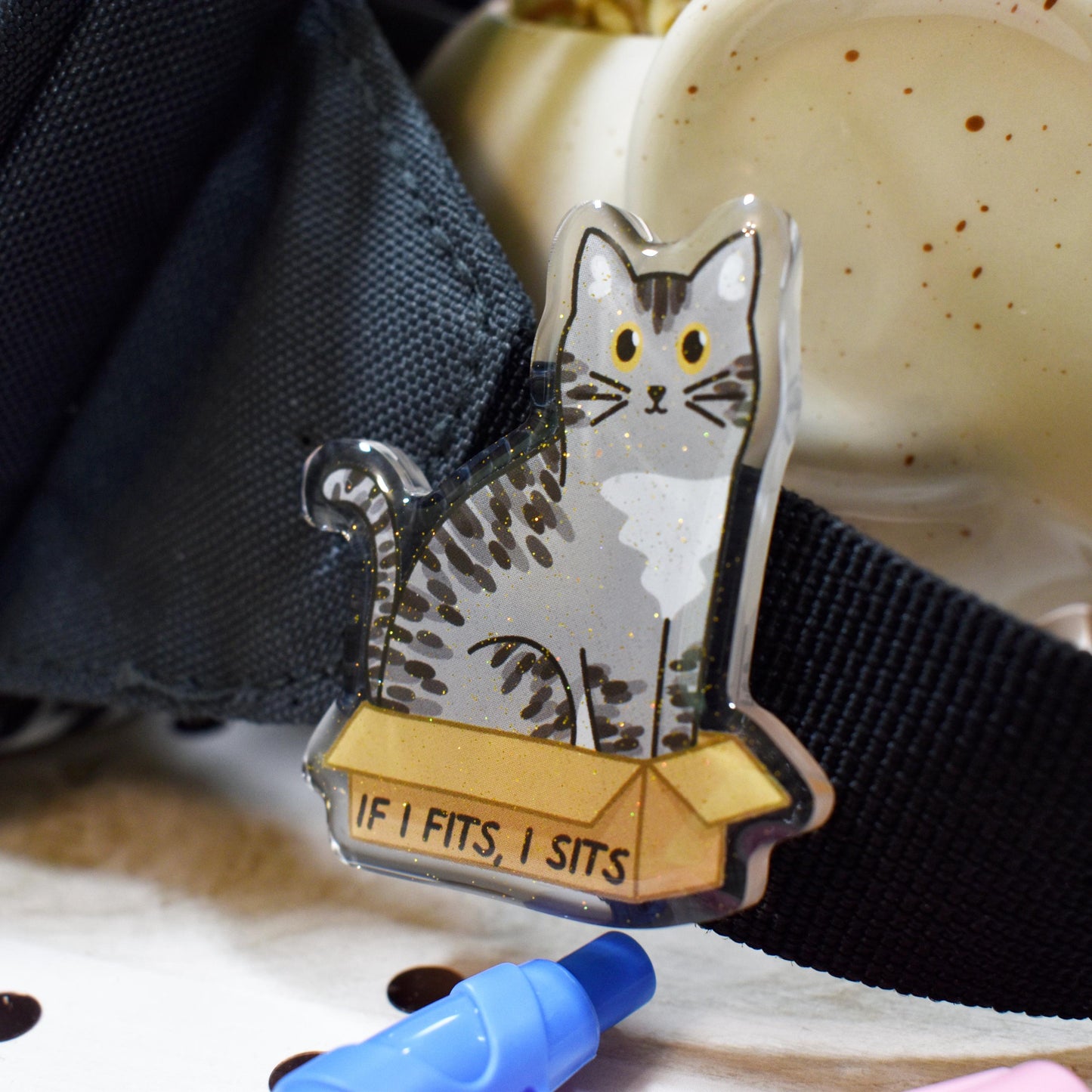 Box Cat Pin Badge