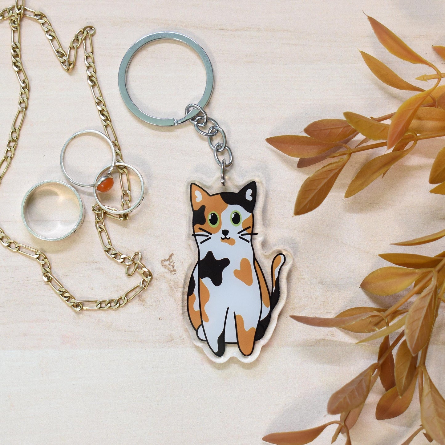 Calico Cat Keyring