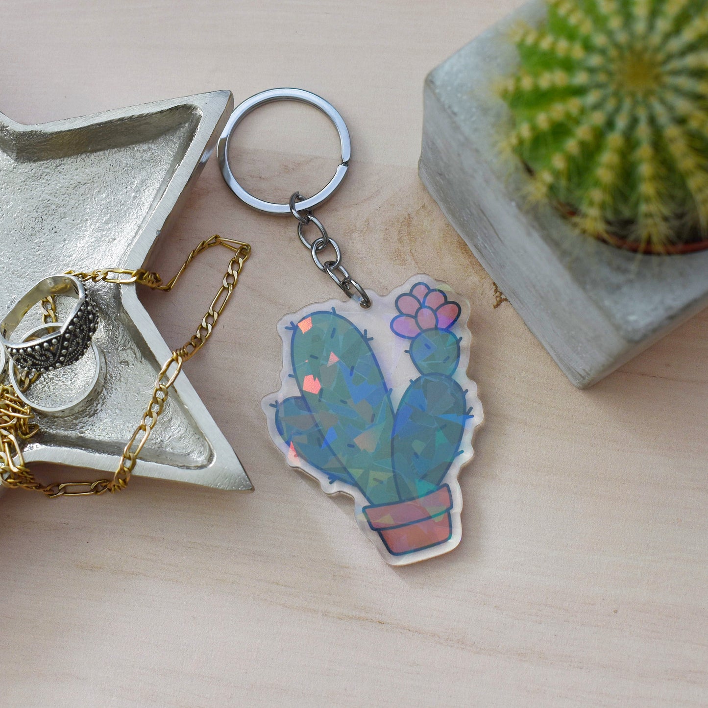 Cactus Keyring, Magnet or Pin Badge