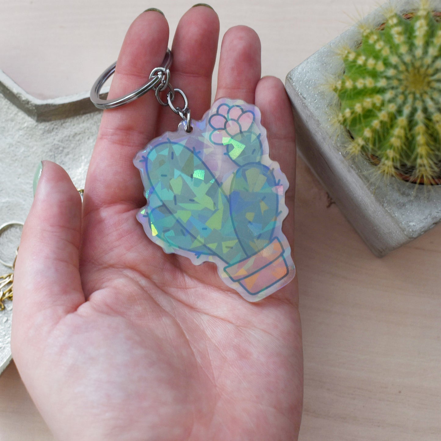 Cactus Keyring, Magnet or Pin Badge