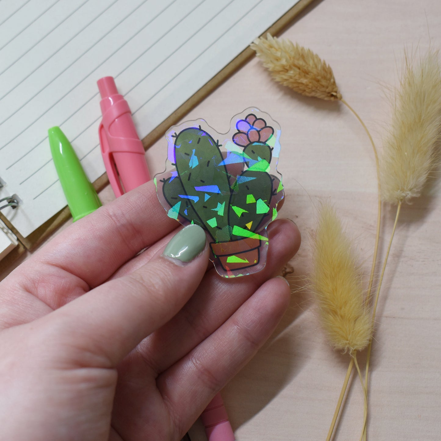 Cactus Keyring, Magnet or Pin Badge
