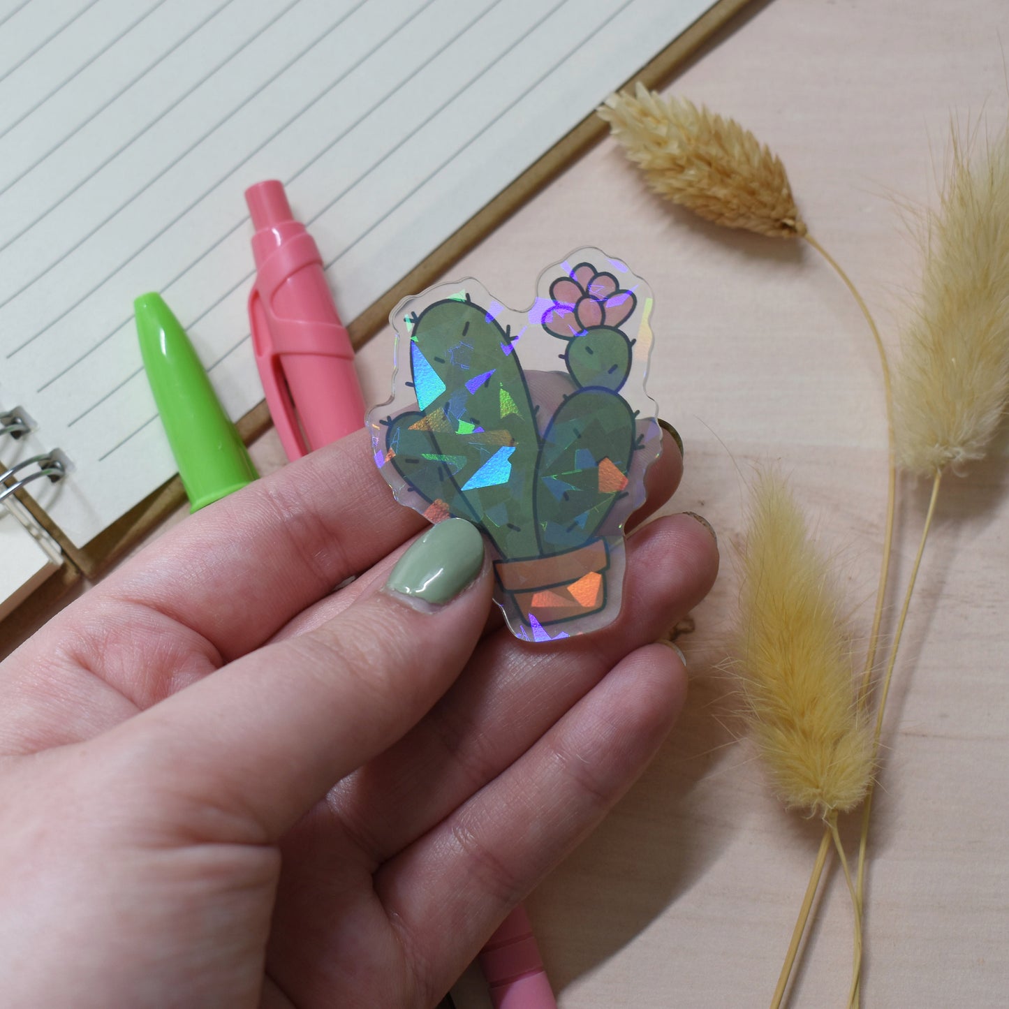 Cactus Keyring, Magnet or Pin Badge