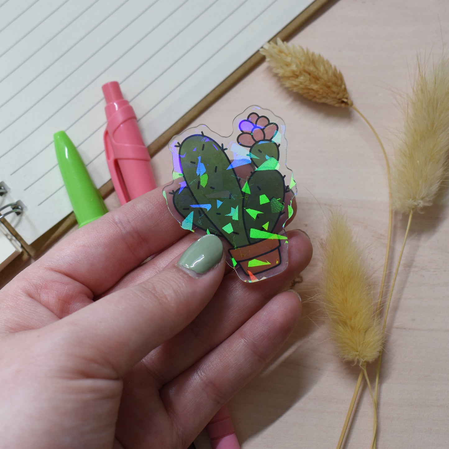 Cactus Keyring, Magnet or Pin Badge