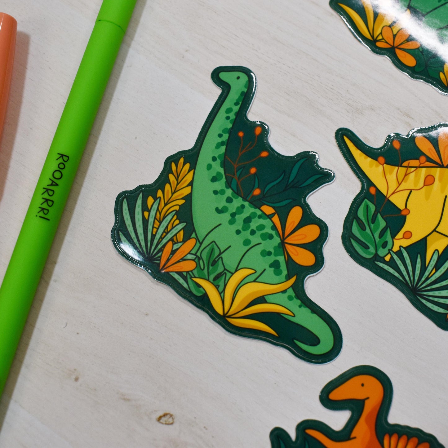 Floral Dino Sticker Pack