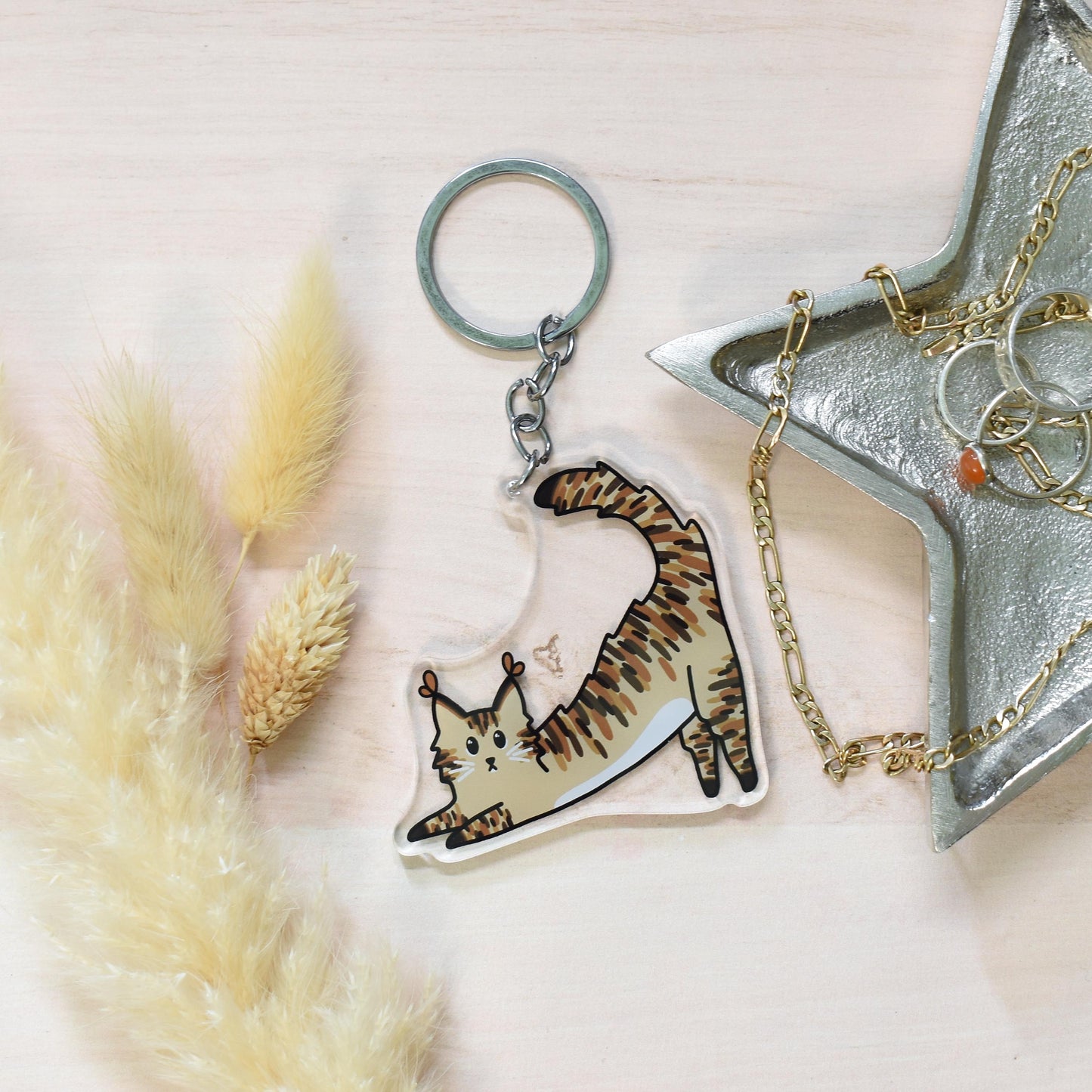 Tabby Cat Keyring