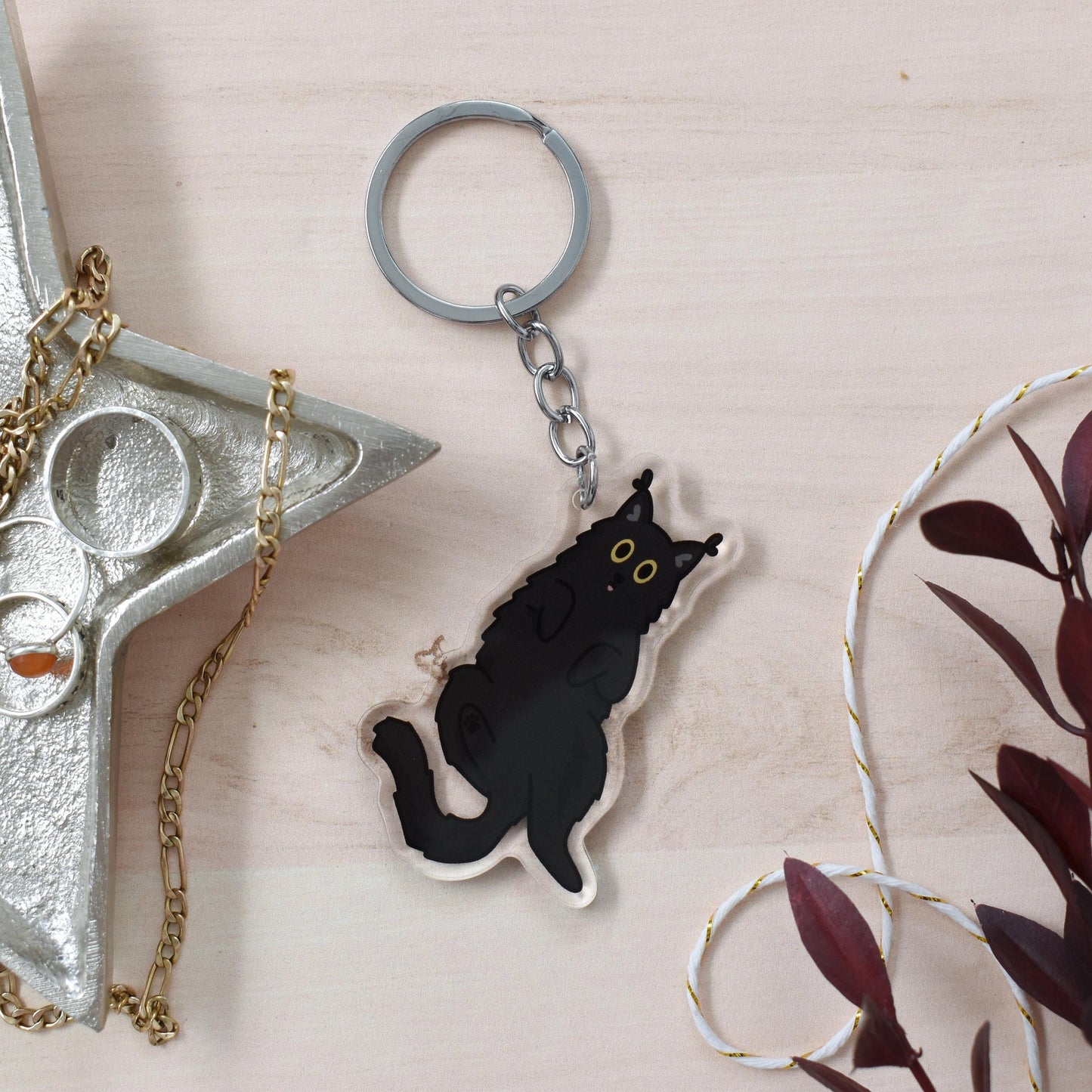 B-Grade Fluffy Black Cat Magnet