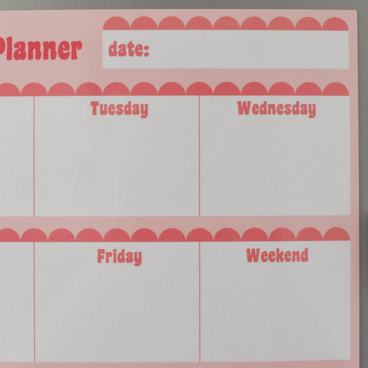 B-Grade Scalloped Magnetic Wipeable Planner
