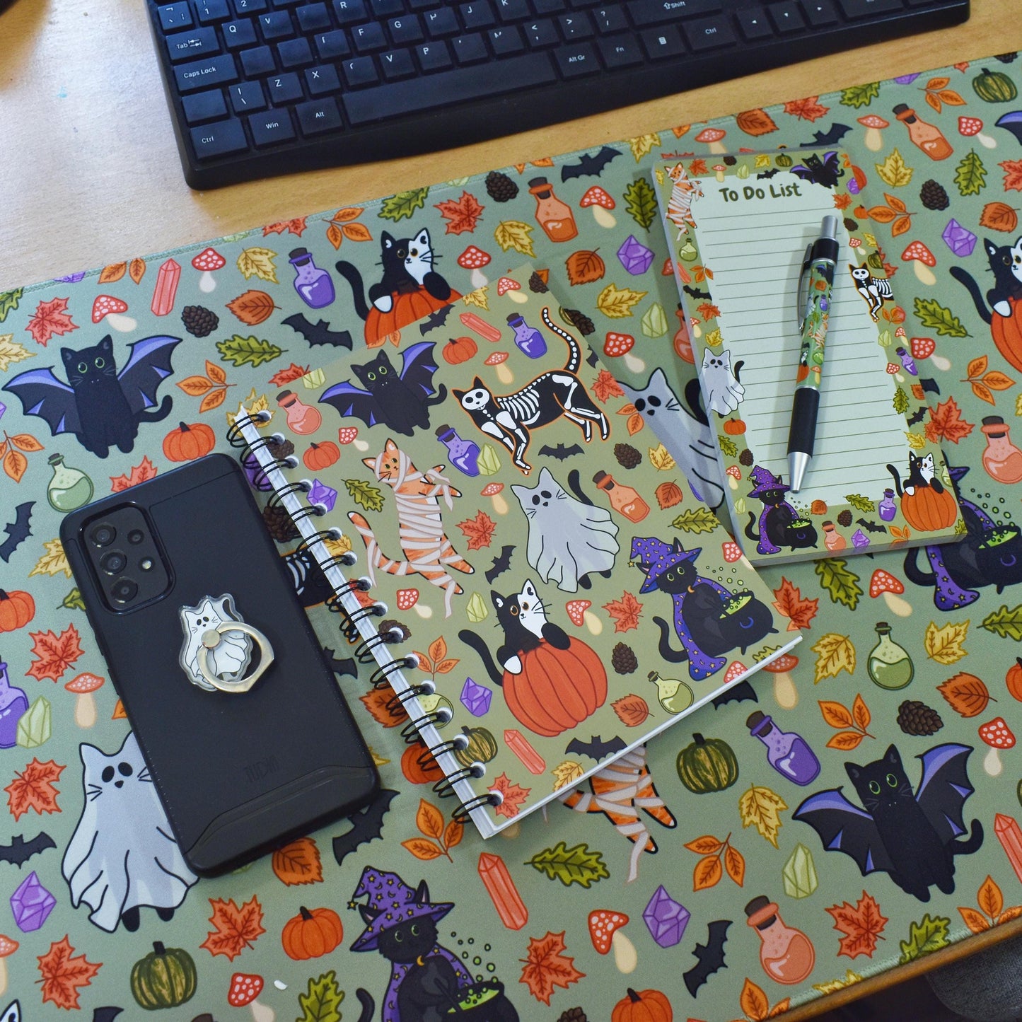 Halloween Cats Desk Mat