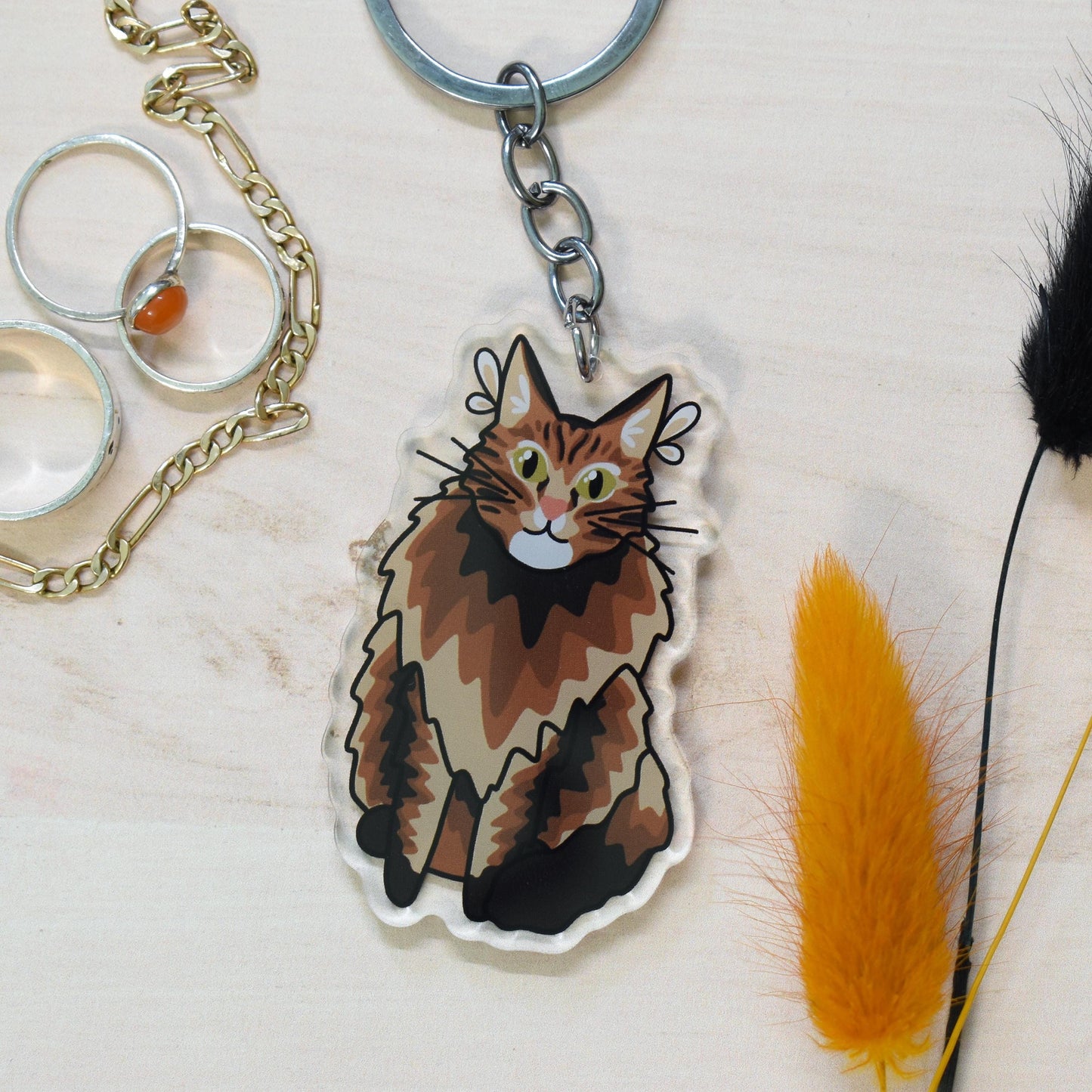 Maine Coon Cat Keyring