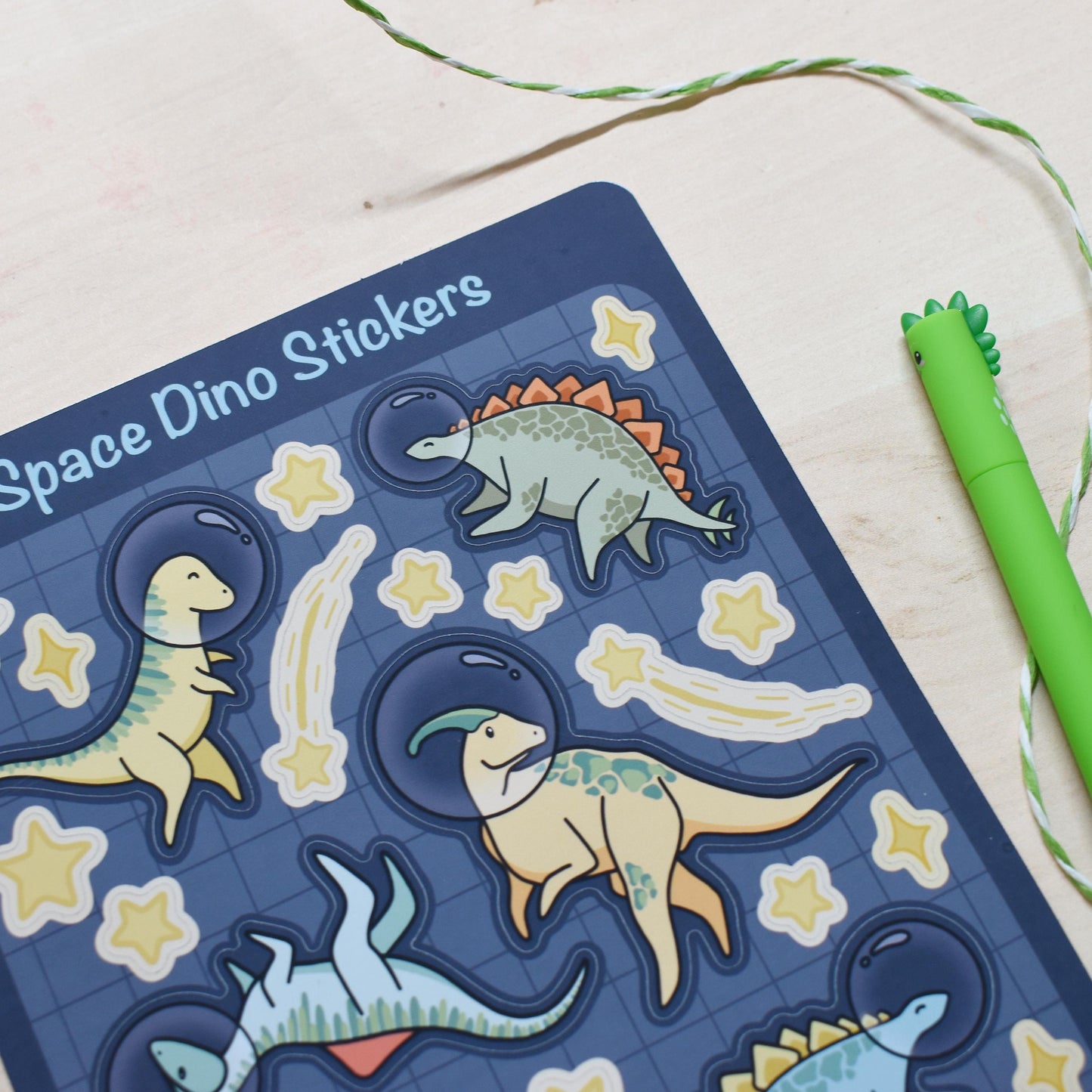 Space Dino Sticker Sheet