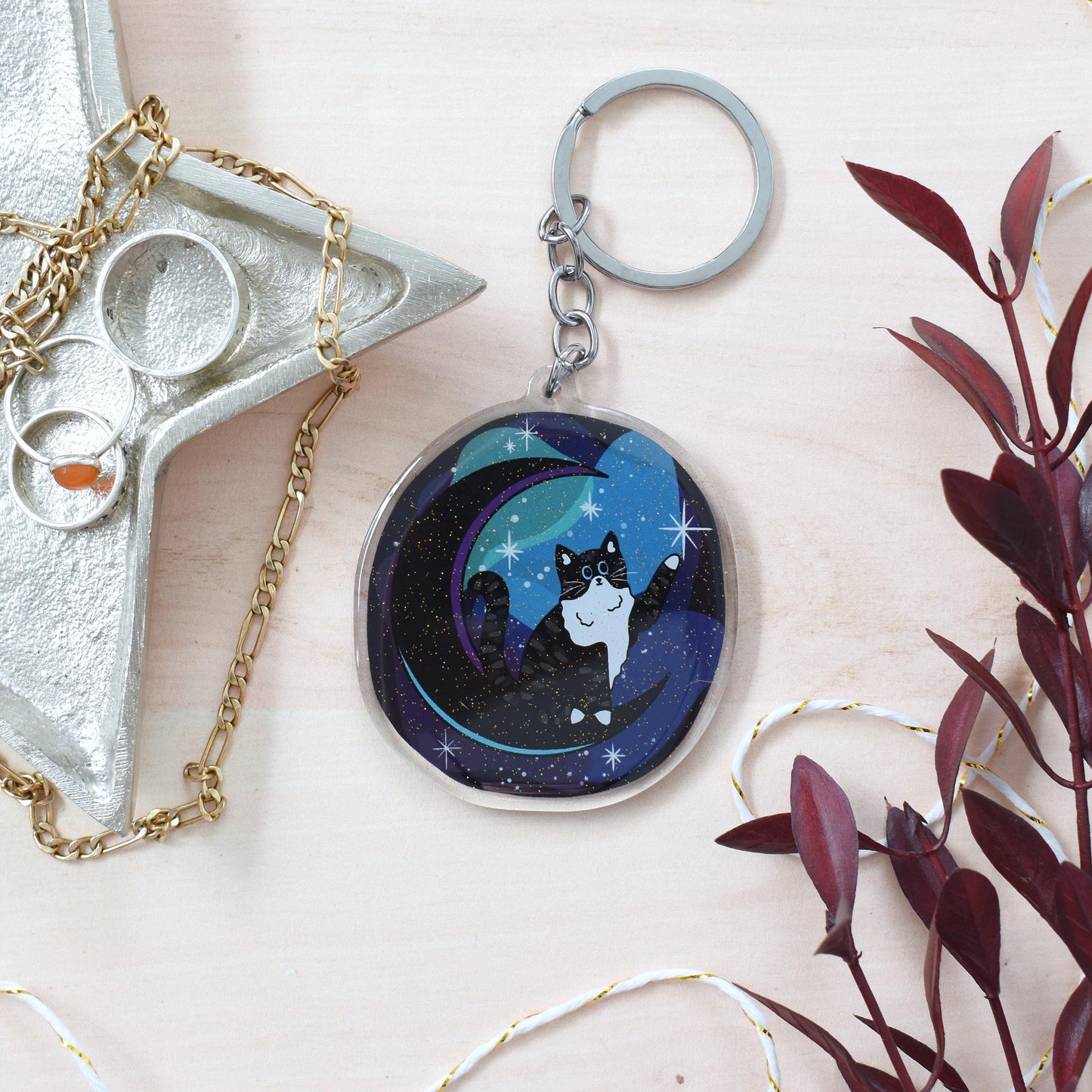 Celestial Cat Keyring