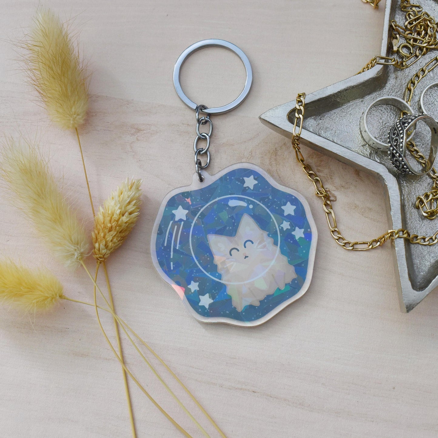 Space Cat Keyring