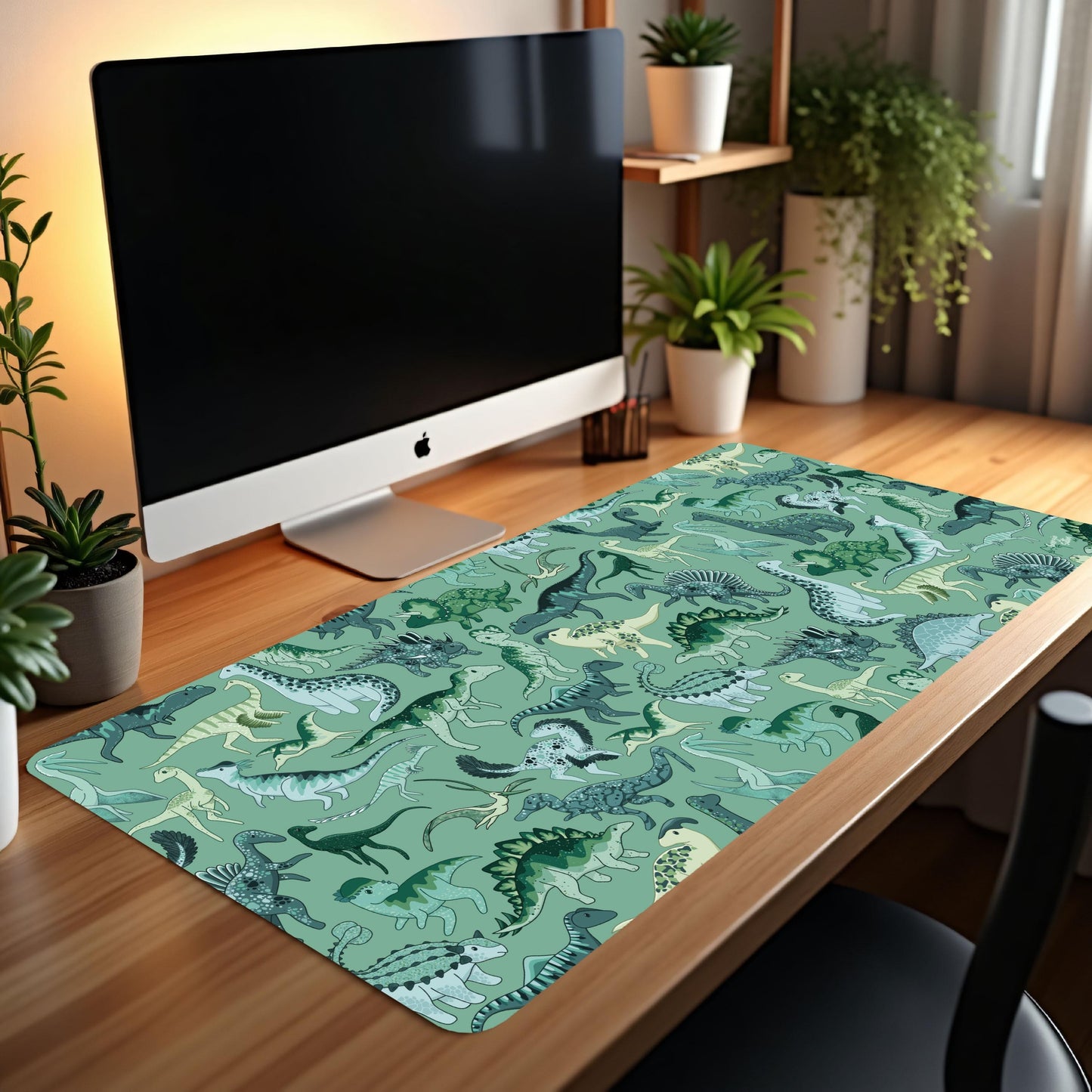 Green Dino Desk Mat