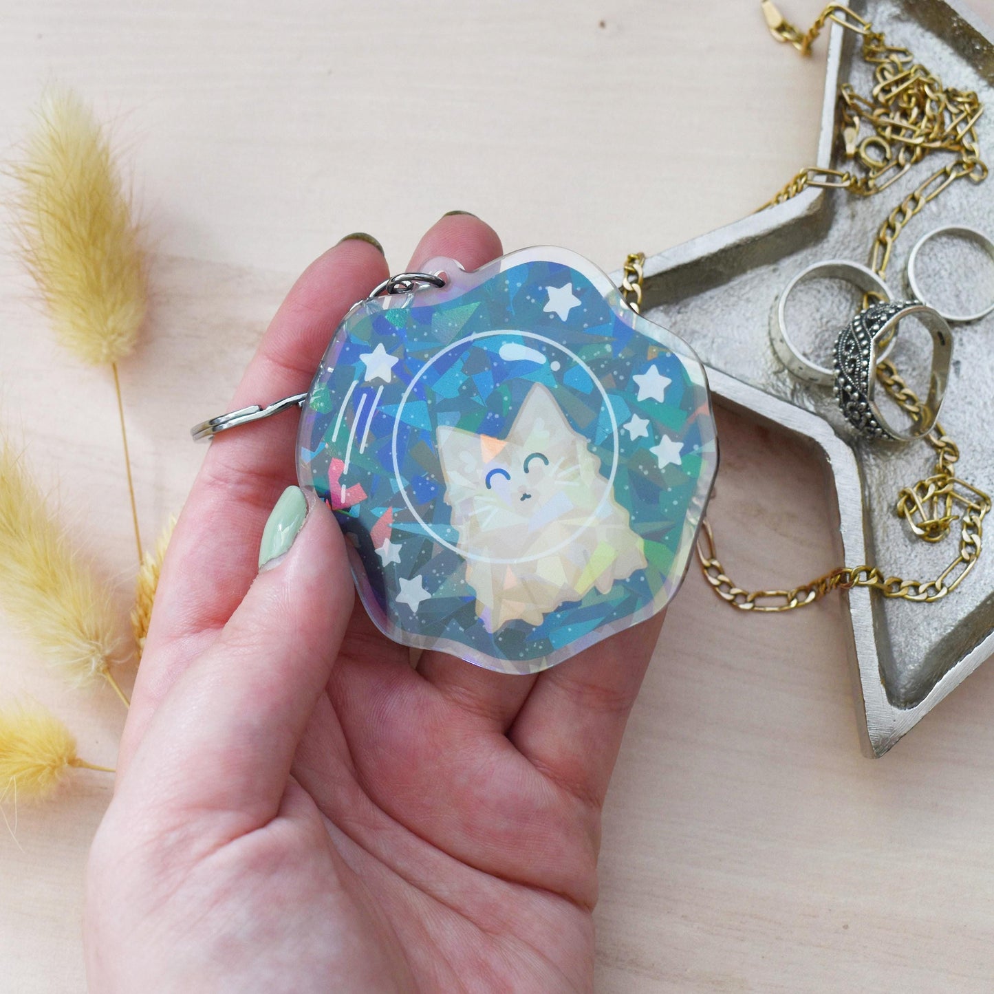 Space Cat Keyring