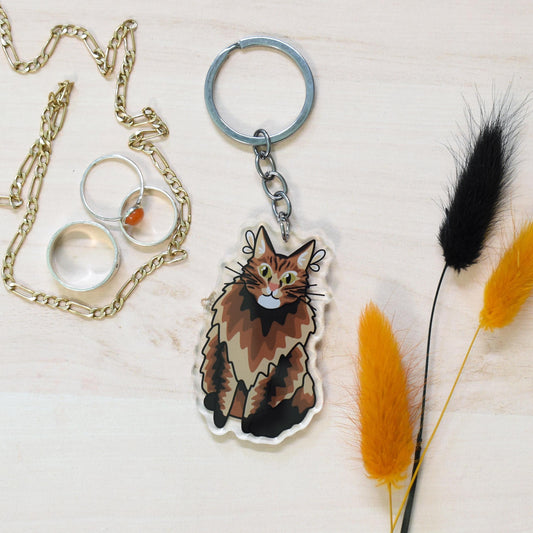 Maine Coon Cat Keyring