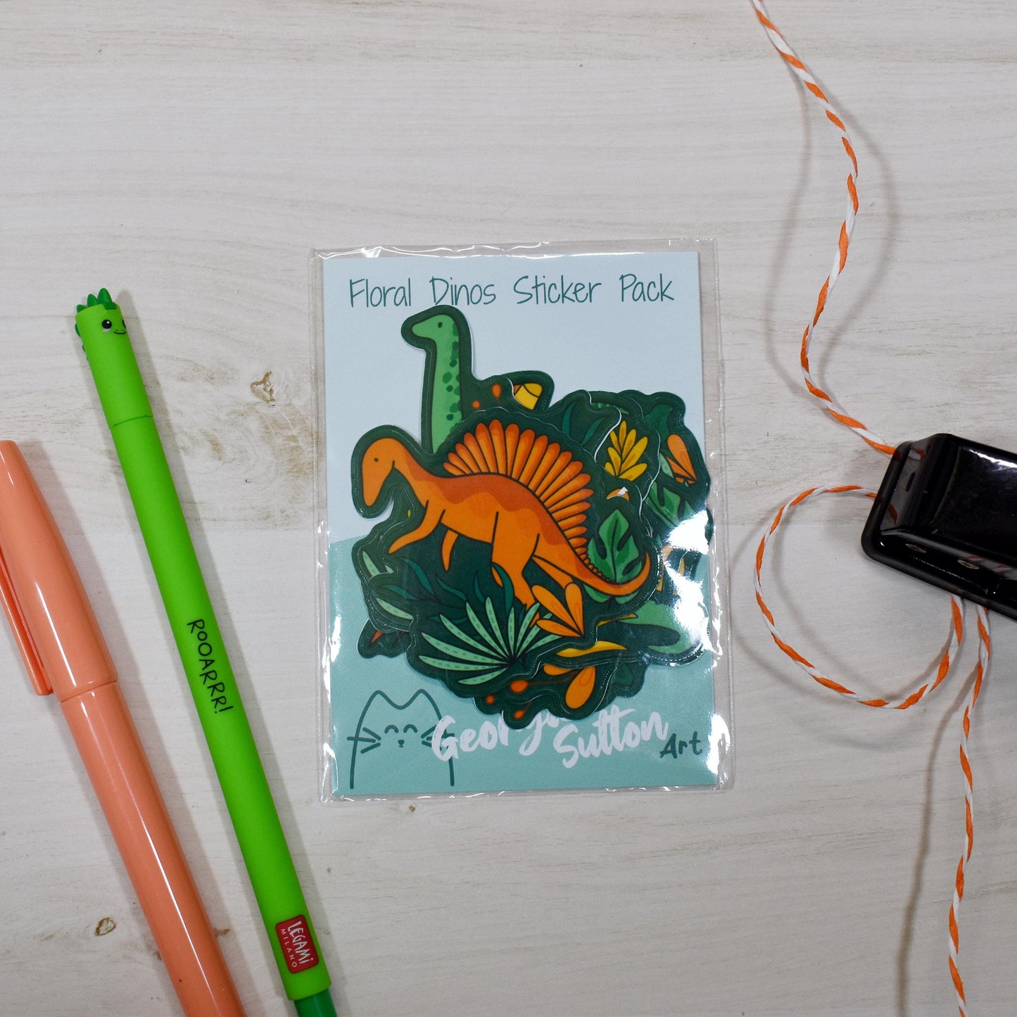 Floral Dino Sticker Pack