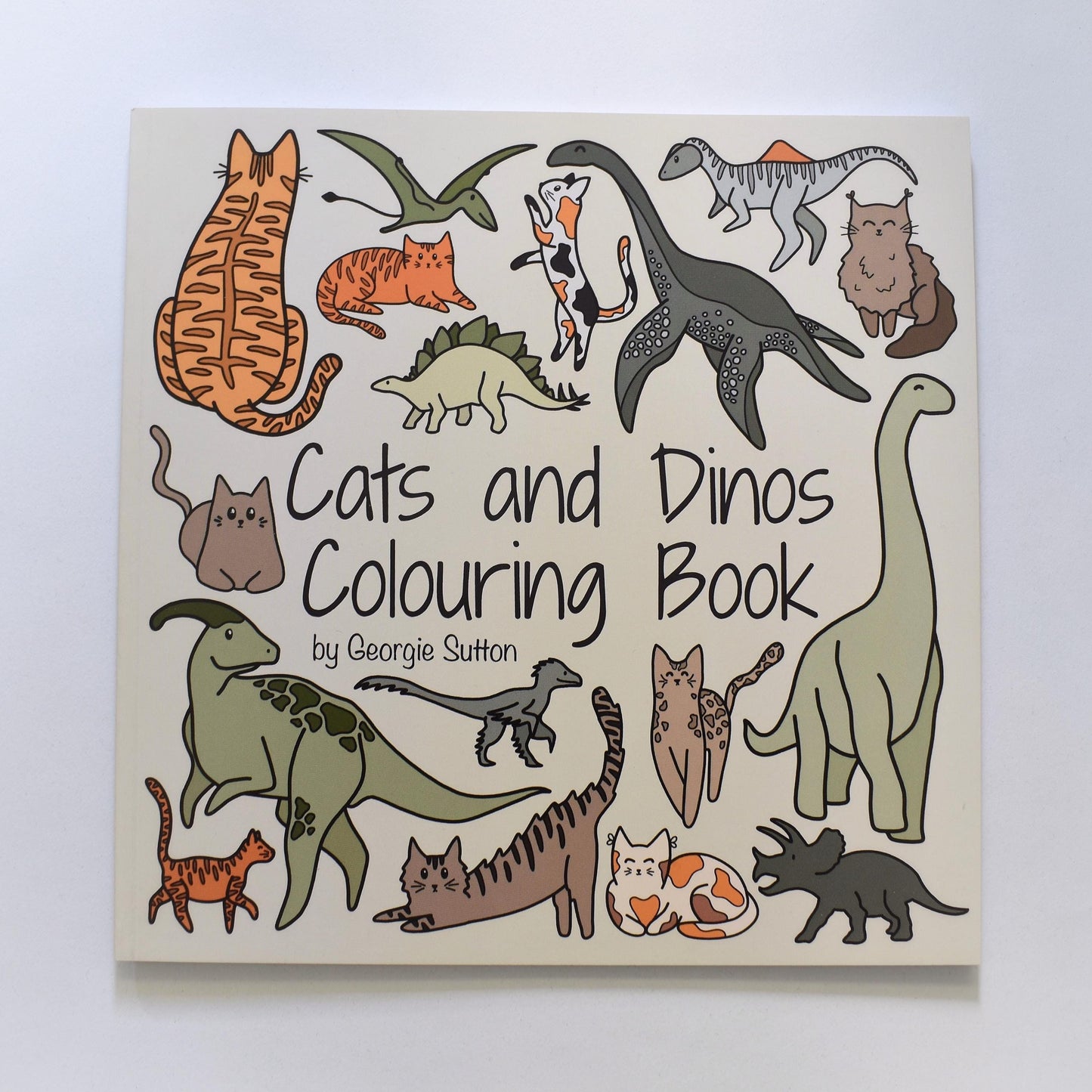 Cat and Dino Colouring Book