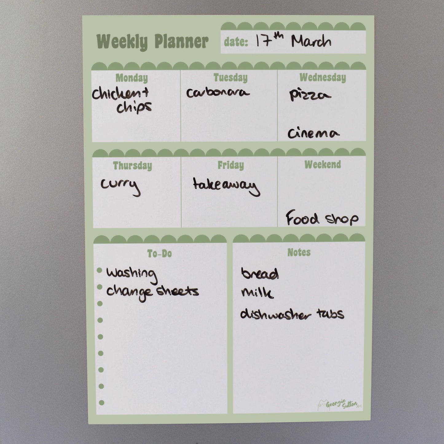Scalloped Magnetic Wipeable Planner
