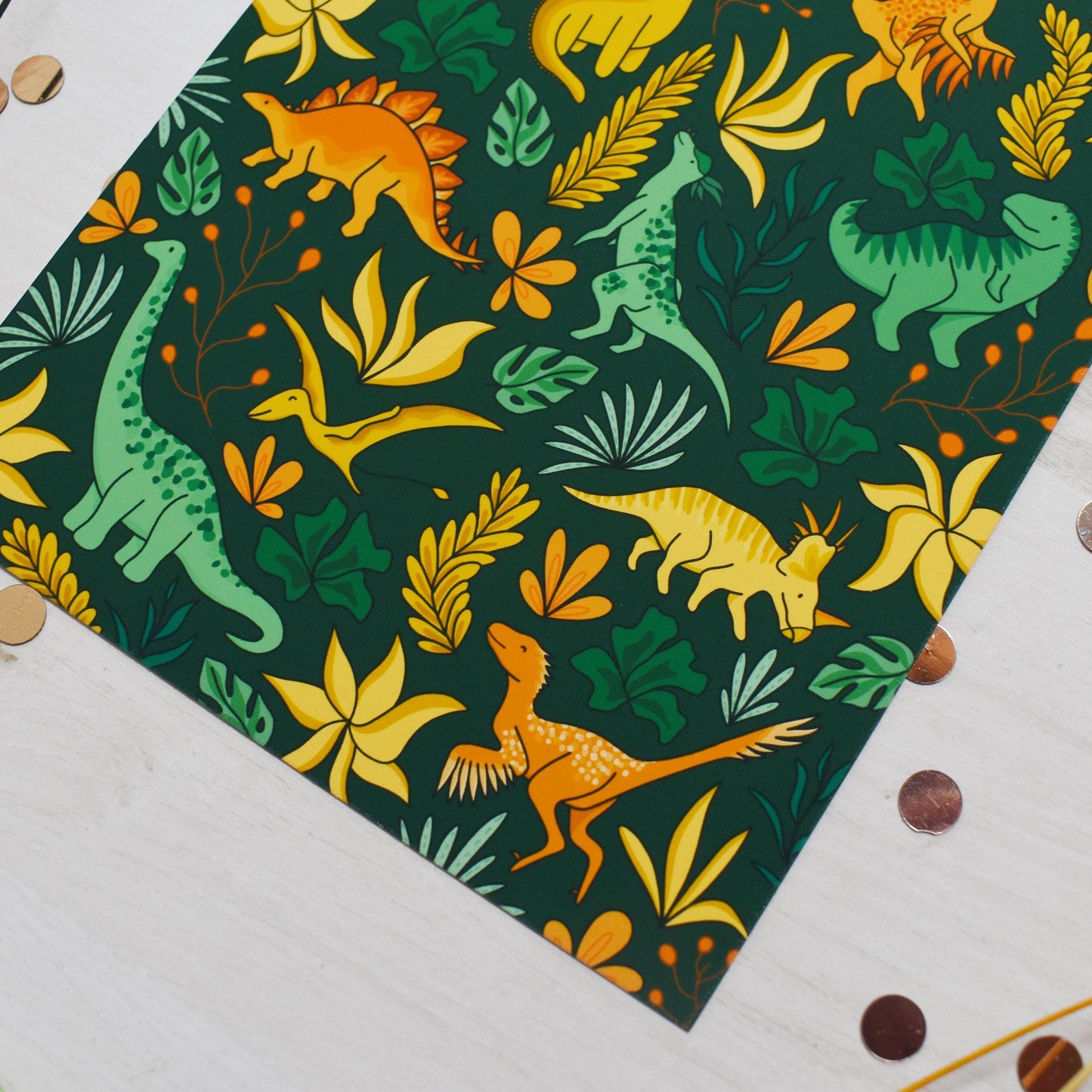 Floral Dinosaur Print