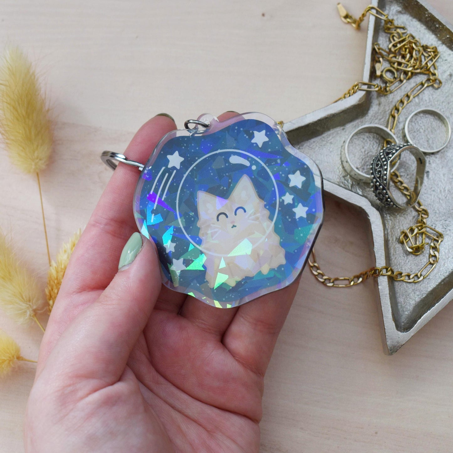 Space Cat Keyring