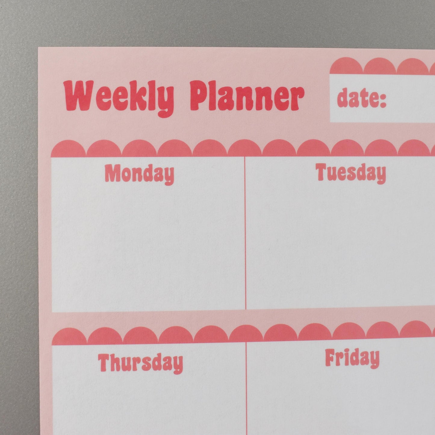 Scalloped Magnetic Wipeable Planner