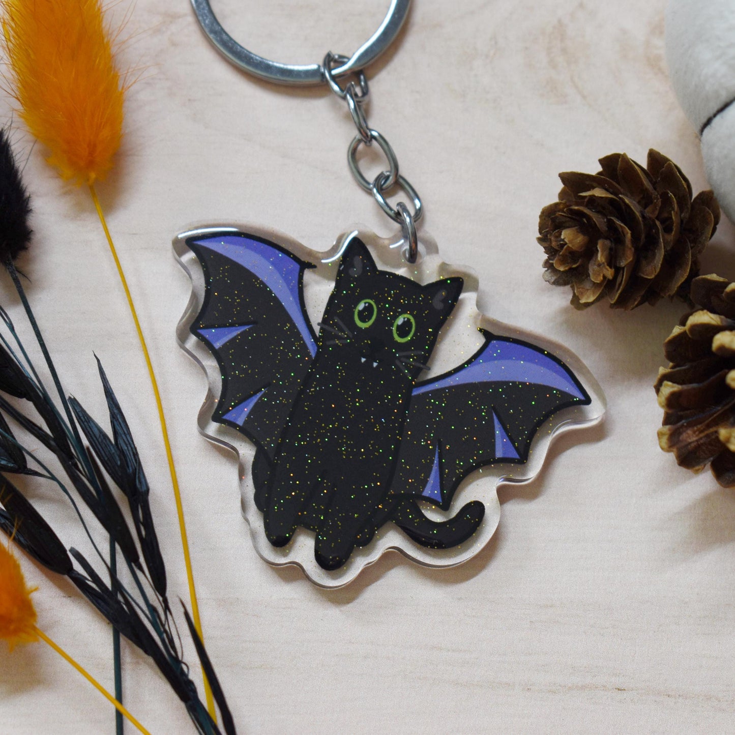 Bat Cat Keyring