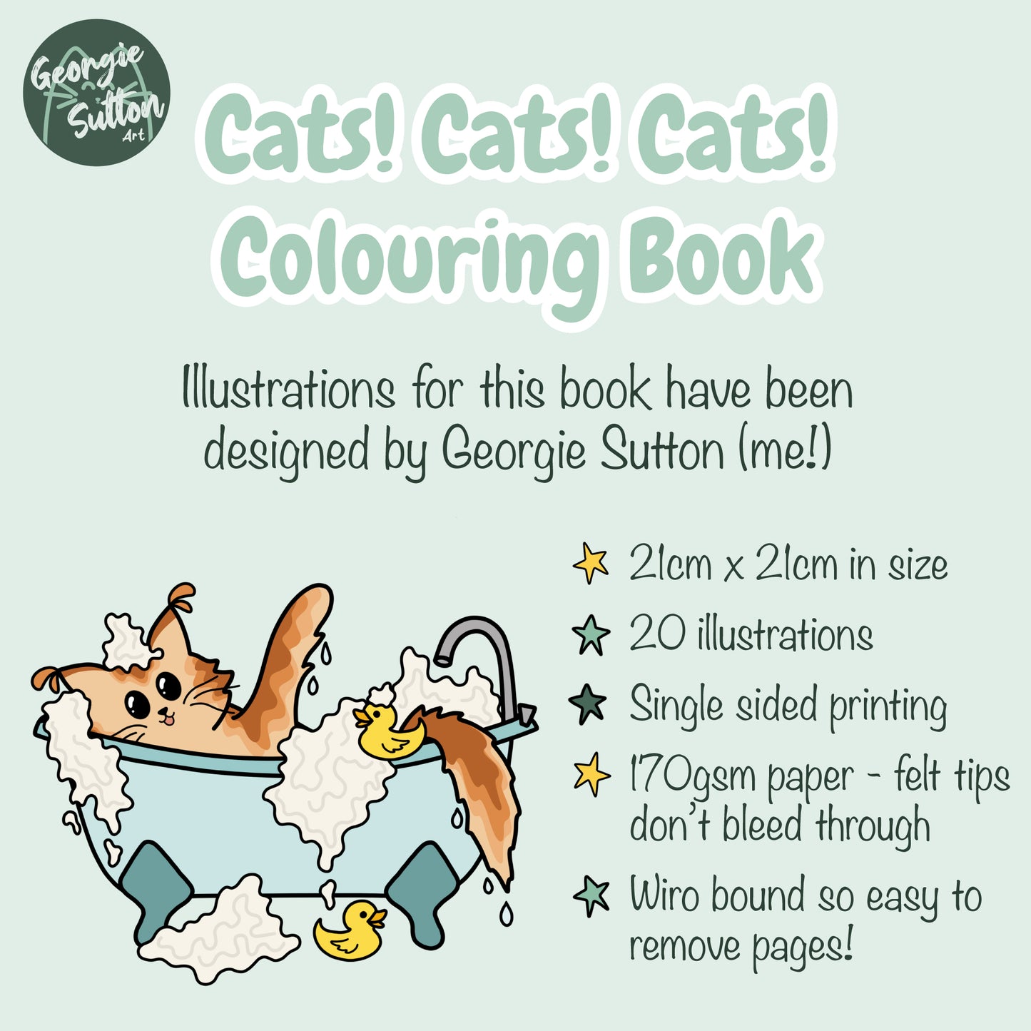Cats! Cats! Cats! Colouring Book