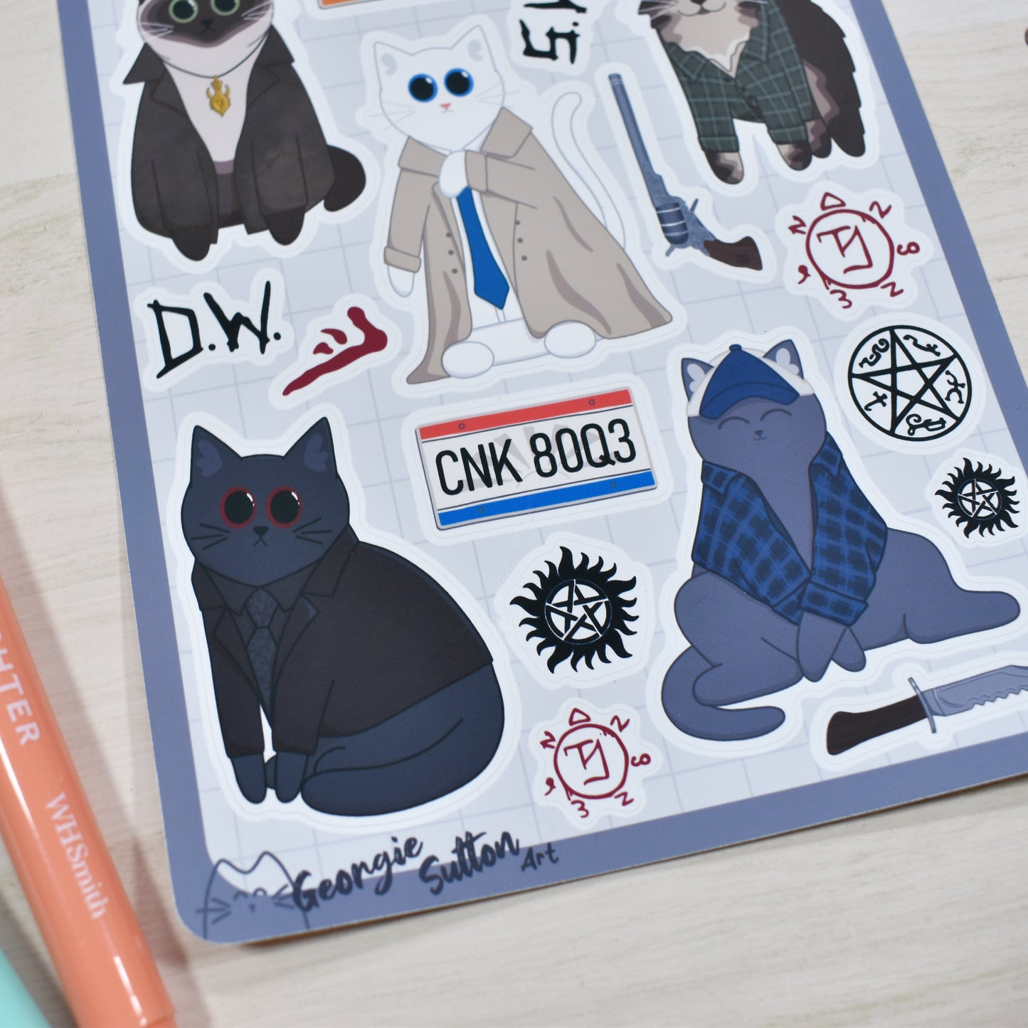 Supurrnatural Cat Sticker Sheet