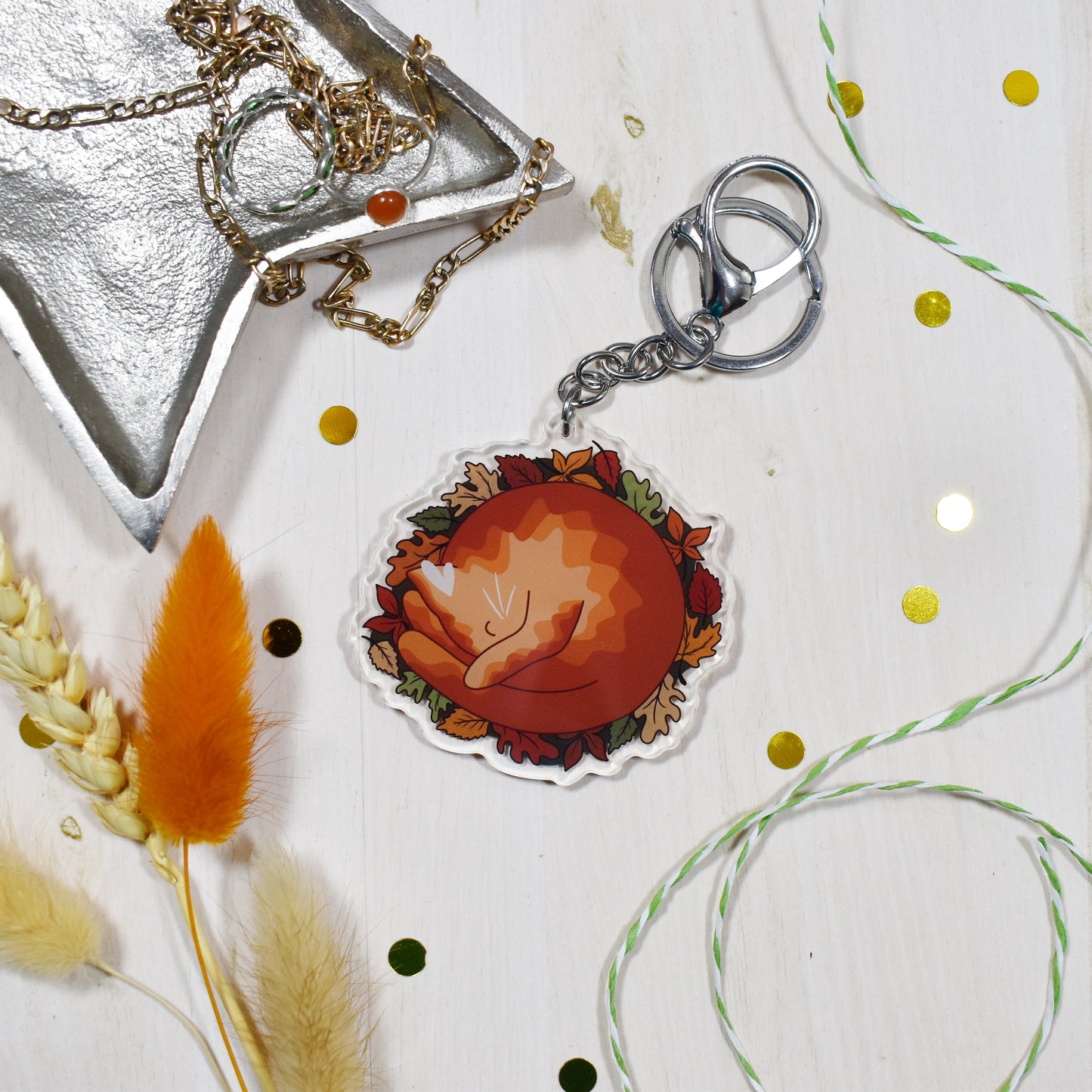 Autumn Cat Keyring