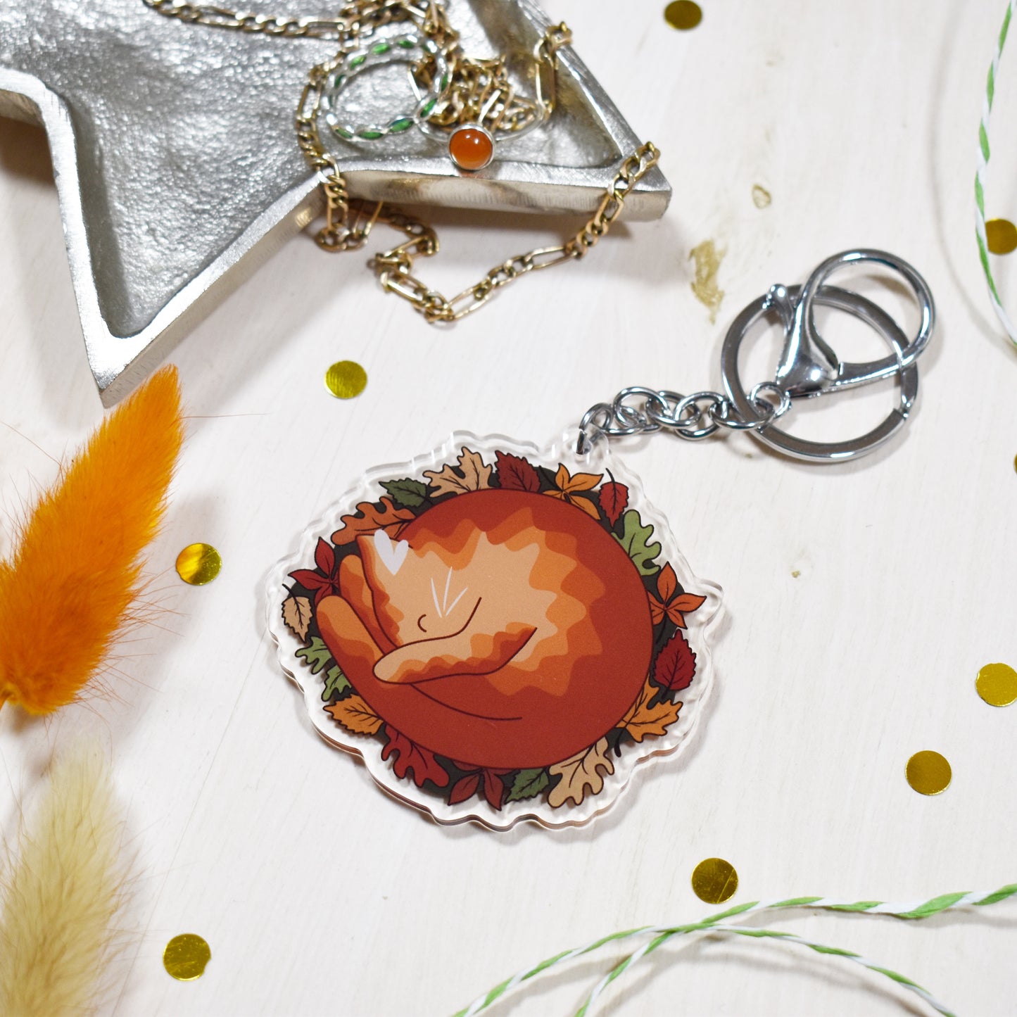 Autumn Cat Keyring
