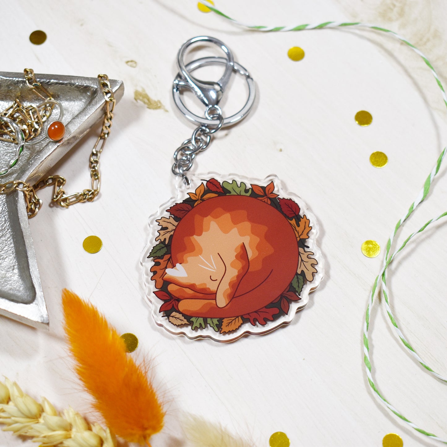 Autumn Cat Keyring