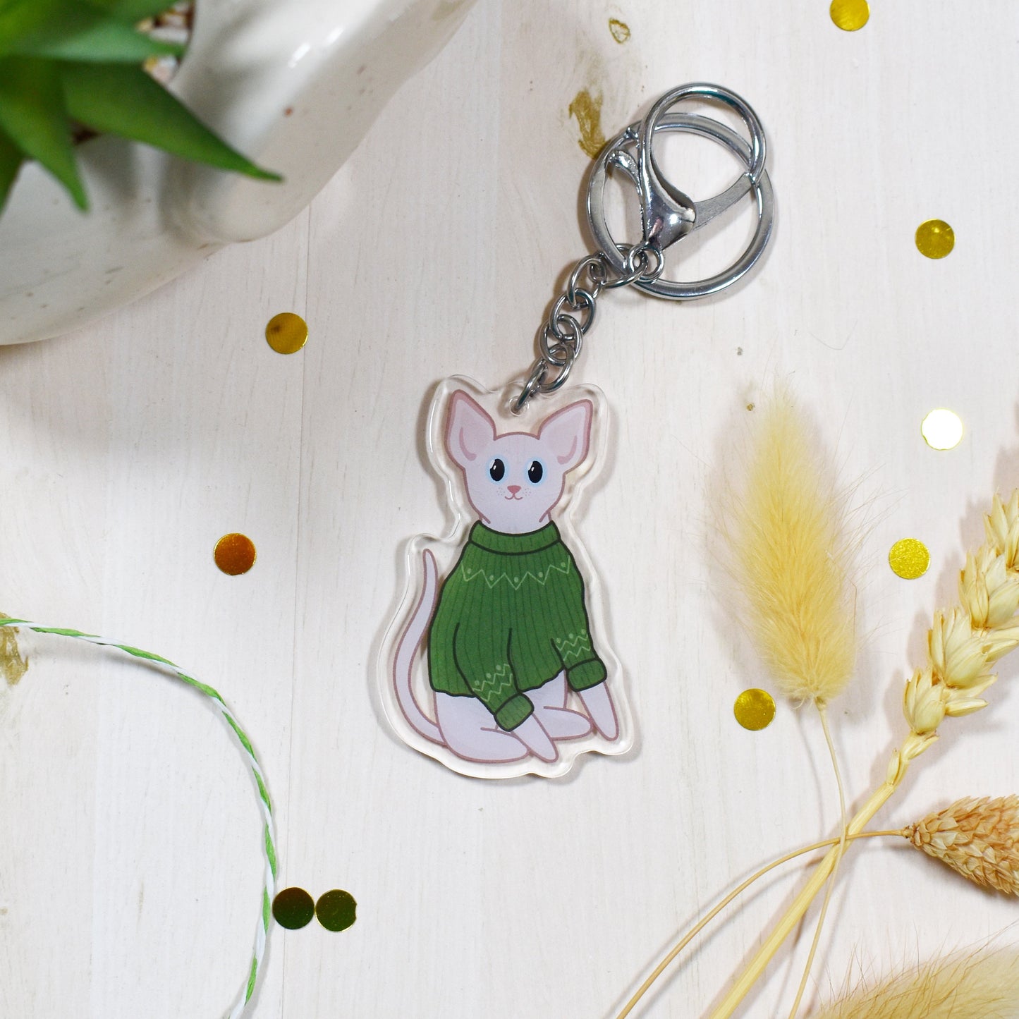 Sphynx Cat Keyring
