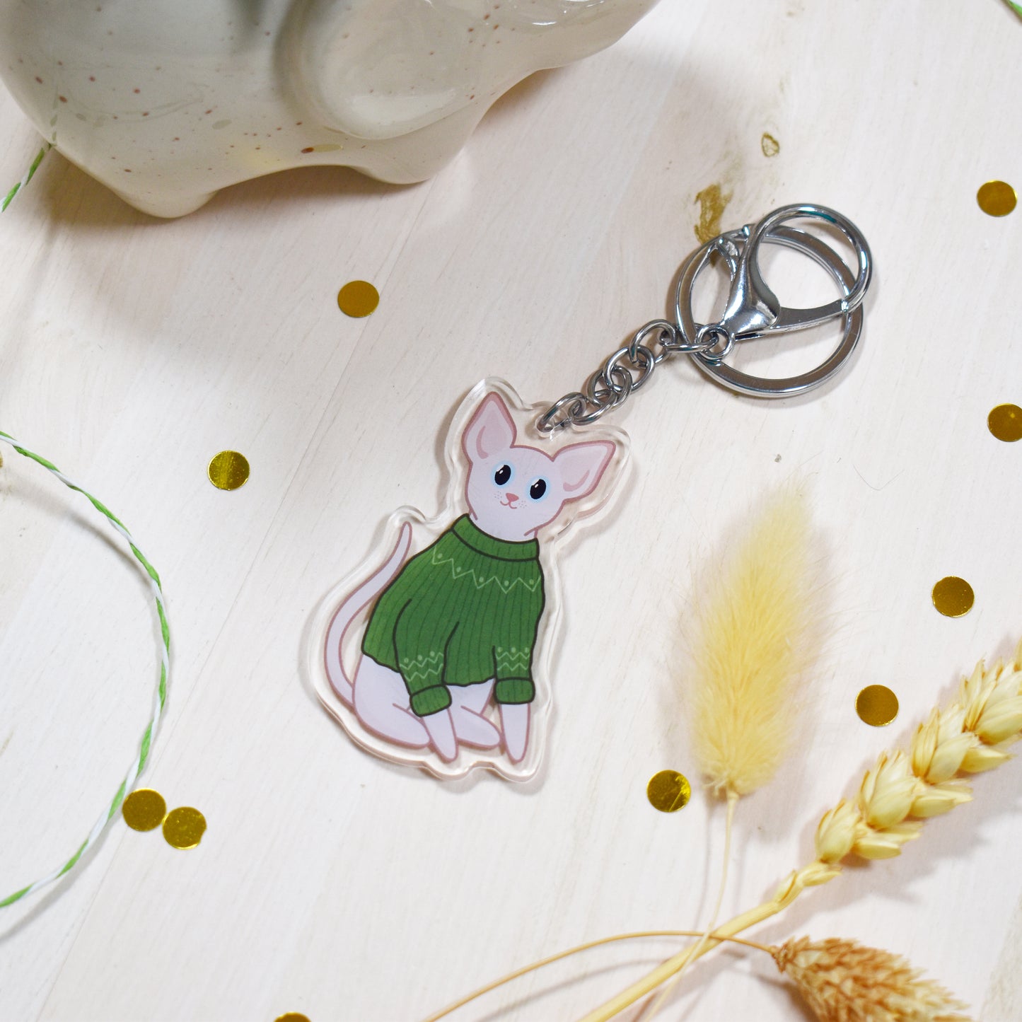 Sphynx Cat Keyring